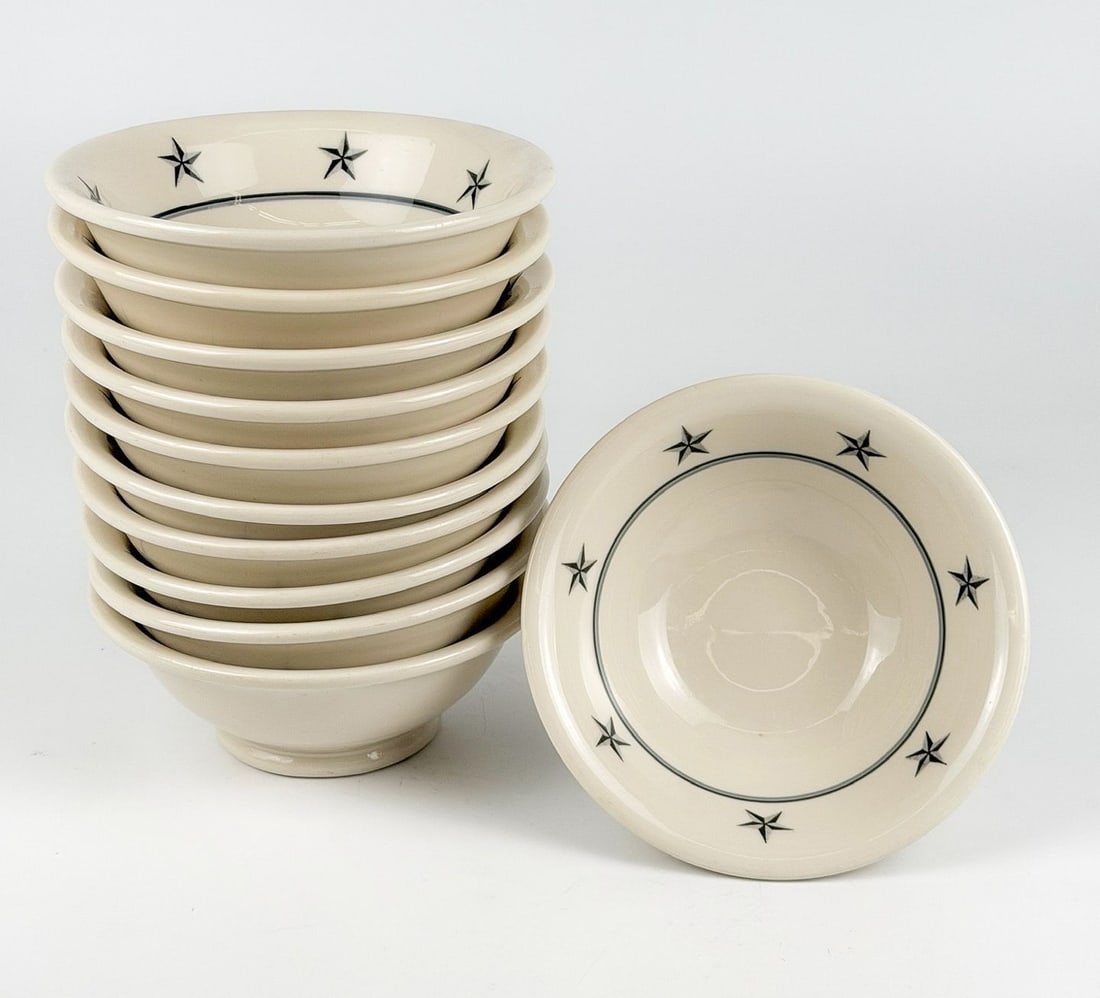 SS United States 6 in Cereal Bowls Star Pattern, Made by Lamberton Sterling (11)