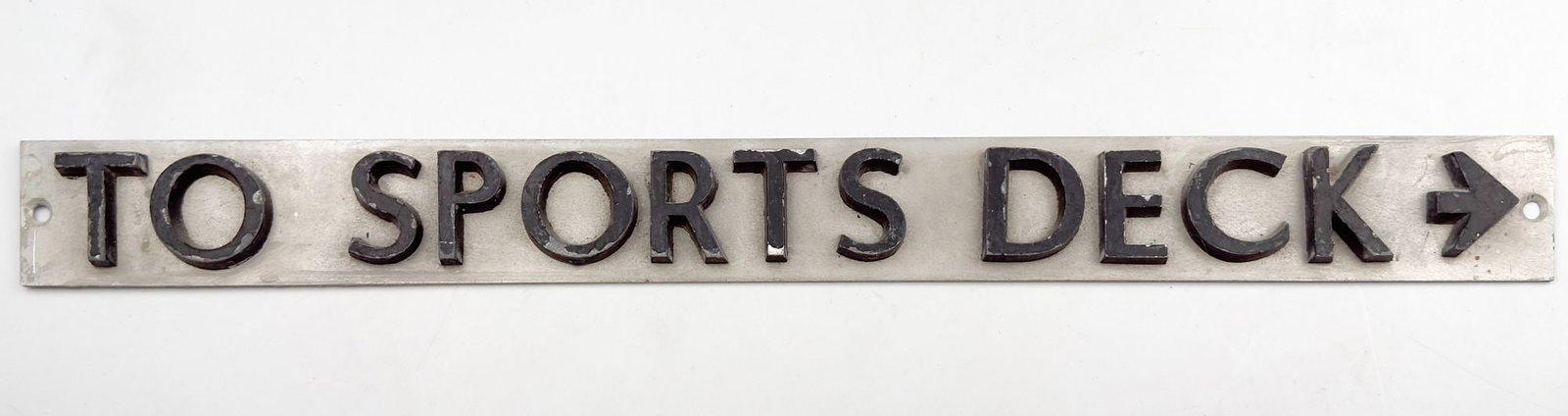SS United States Metal First Class TO SPORTS DECK Sign