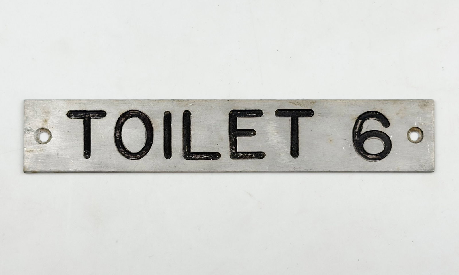 SS United States Etched Metal TOILET 6 Sign
