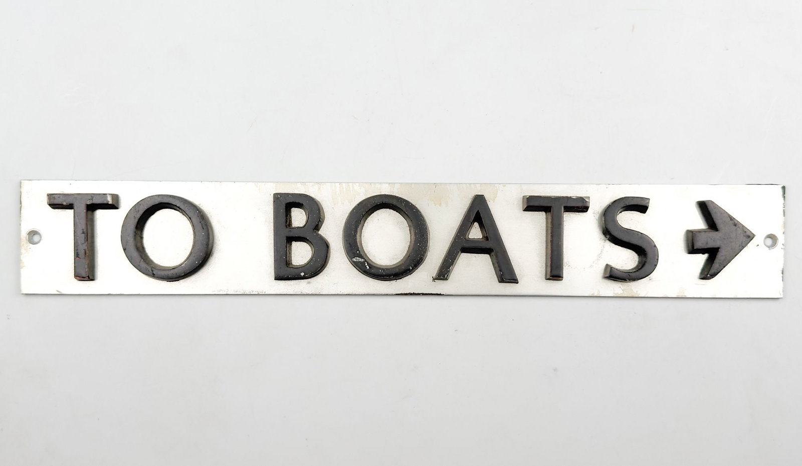 SS United States Metal First Class TO BOATS Sign (Black Letters)