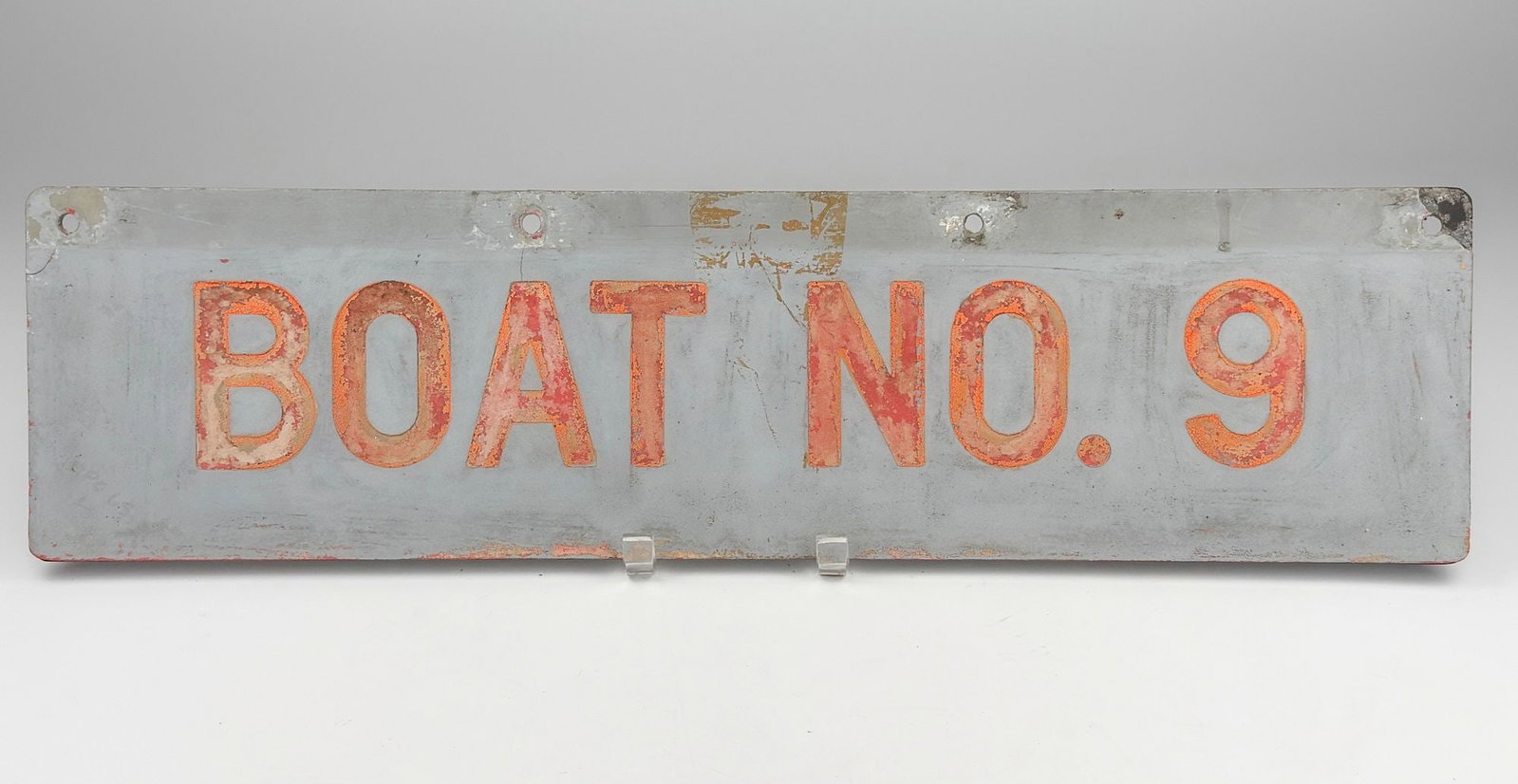 SS United States Metal Lifeboat Station Sign (BOAT NO. 9)