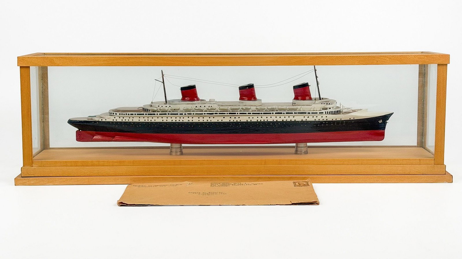 SS Normandie Model Ship in Glass Case (1 of 9)
