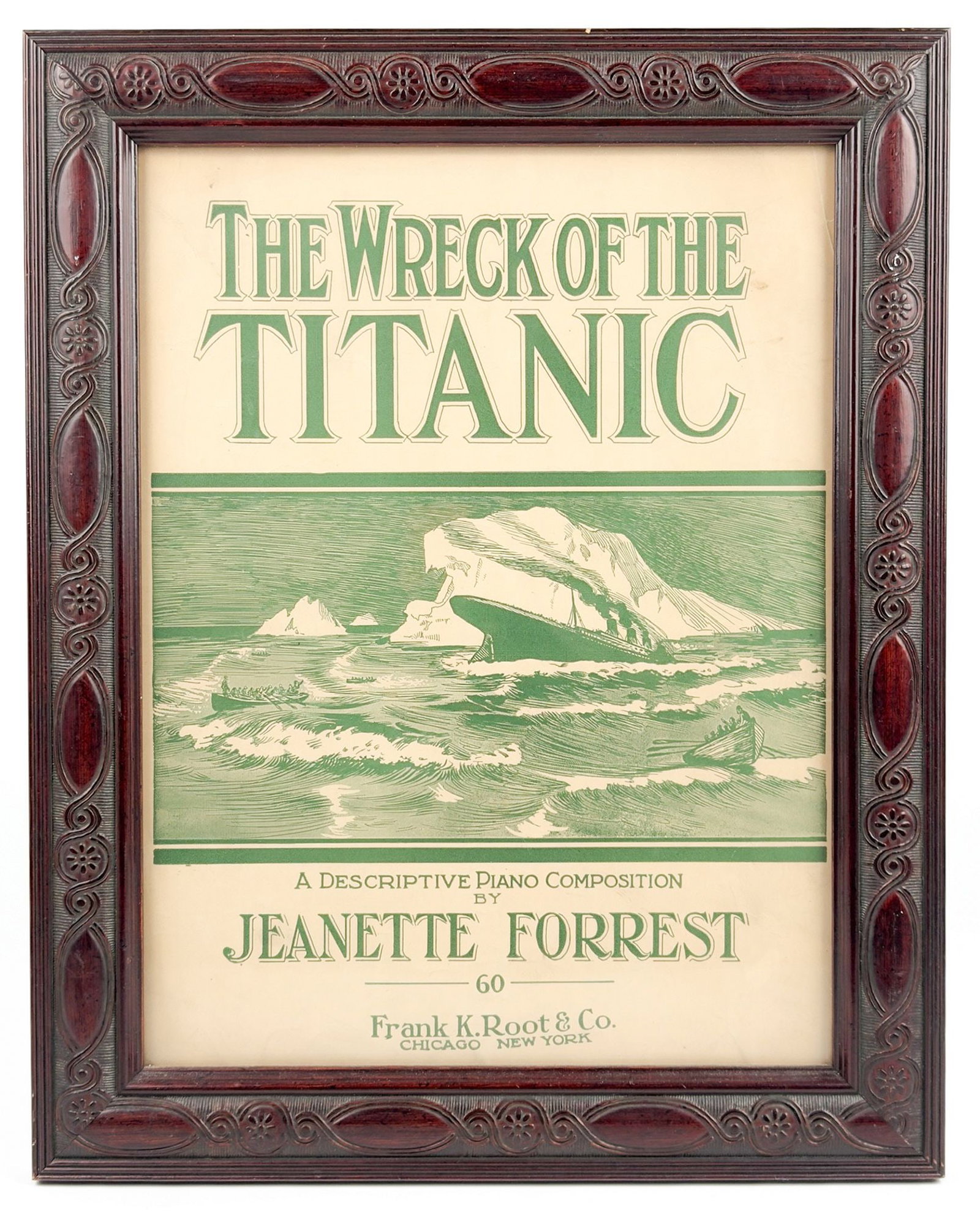 Framed Sheet Music for The Wreck of the Titanic (1 of 3)