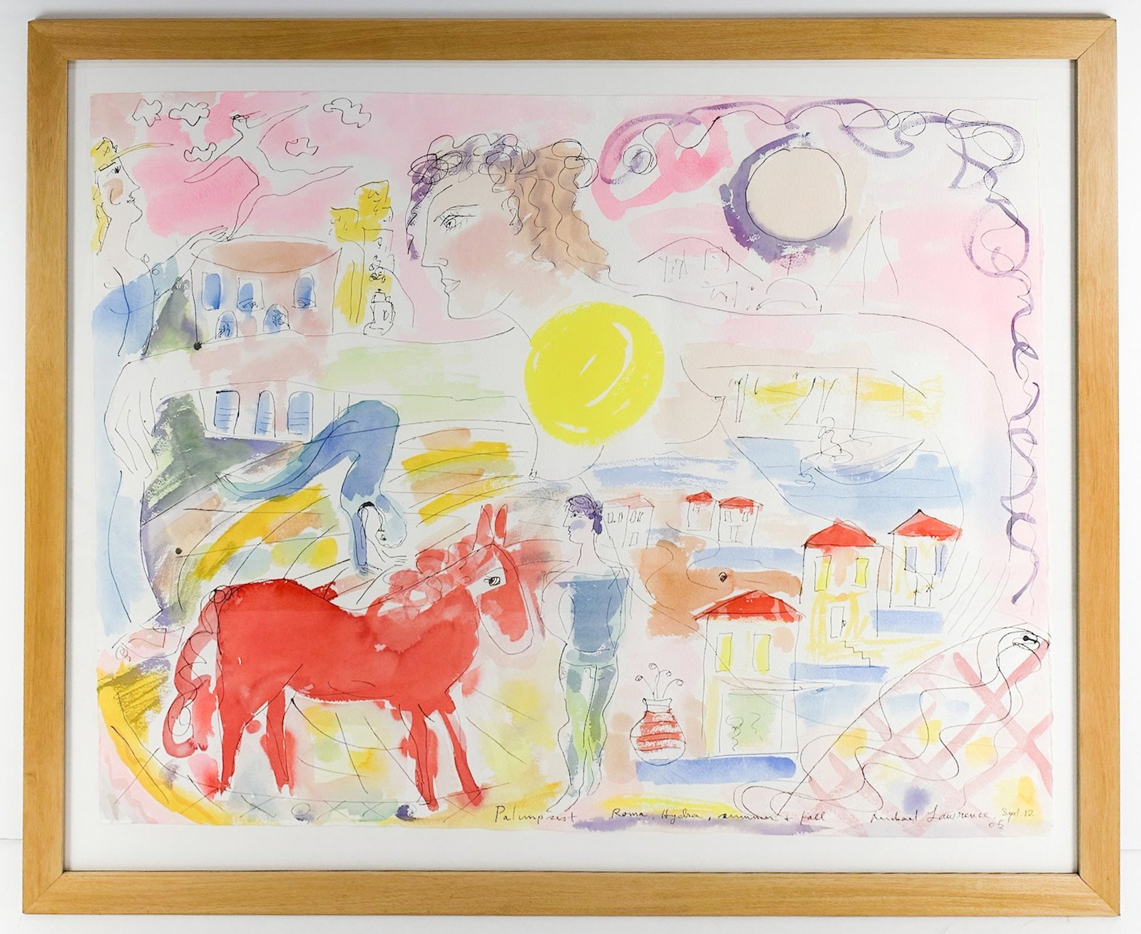 Michael Lawrence (1943-2021) Watercolor, Palimpsest, Roma, Hydra, 2005