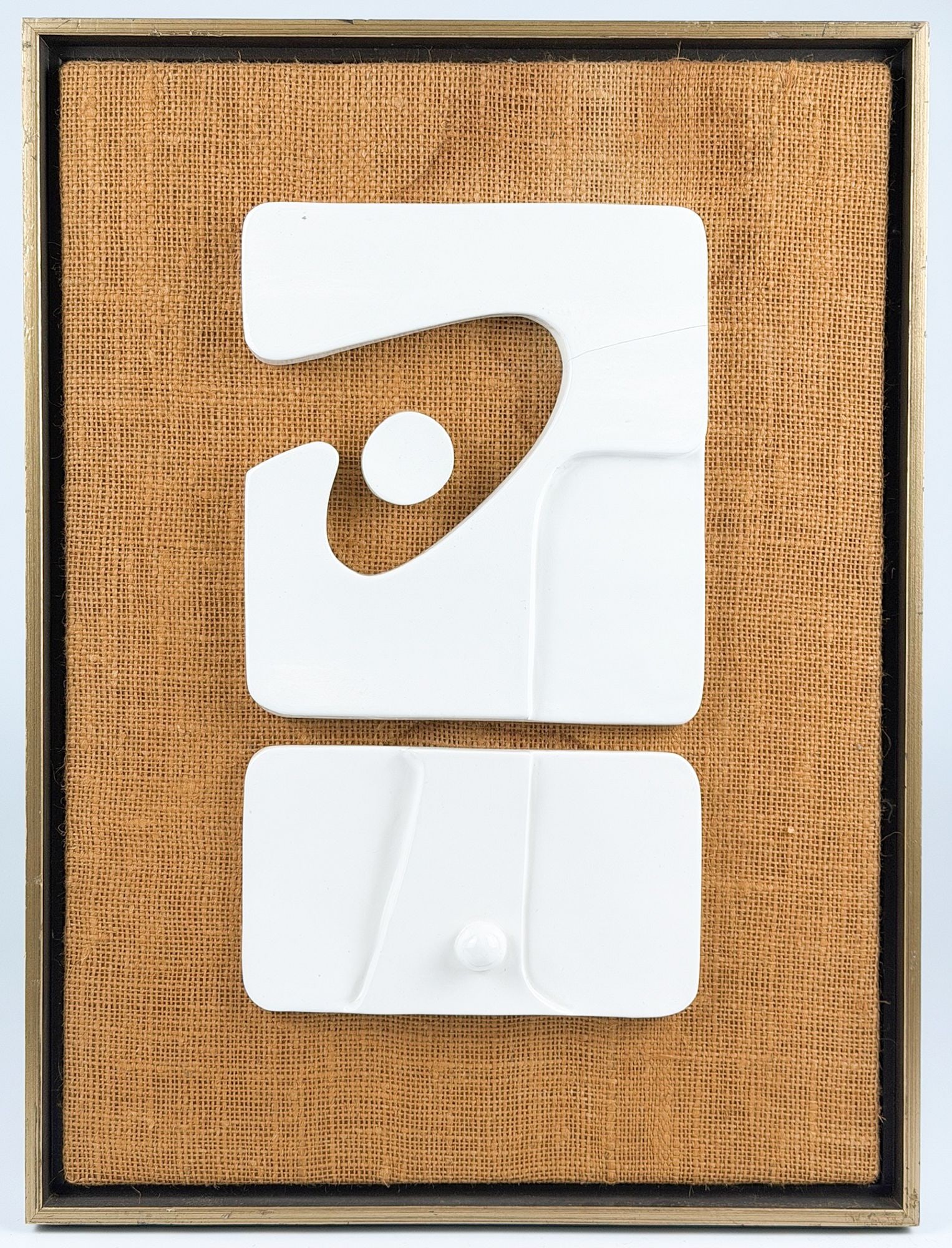 Sonja Mortimer Ceramic on Burlap, The Key, 1975 (1 of 5)