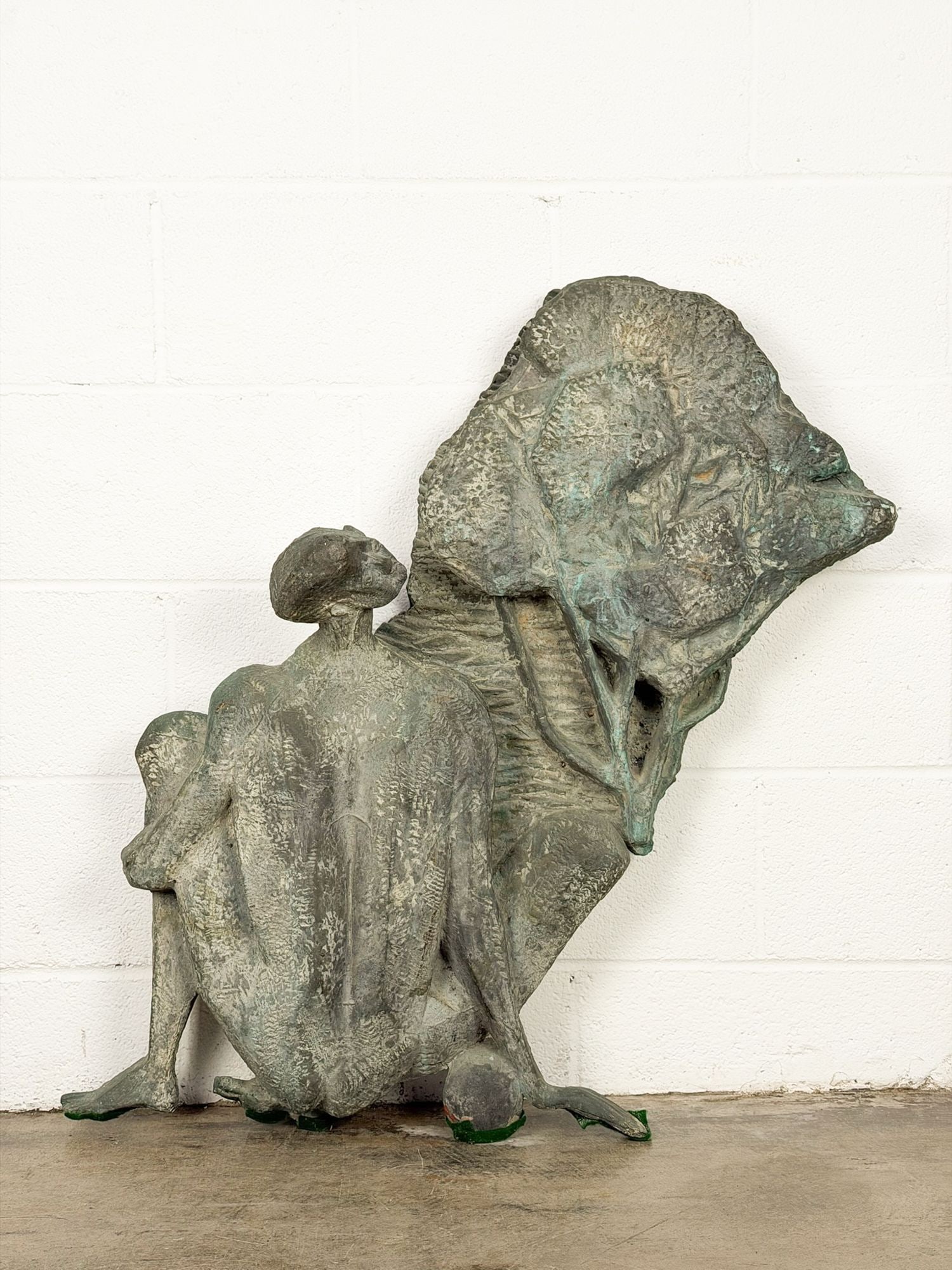 Angelo Biancini (Italian, 1911-1988) Cast Bronze, Sitting Nude Man, circa 1980: Bronze sculpture of nude man sitting. Dimensions: Approx. 34 in H x 30 in W x 9 in D. Weight: 88 lbs. LOCAL PICK UP INFORMATION:Wednesday, September 16, 10:00 AM-2:00 PM at 8059 Foothill Blvd, Sunland