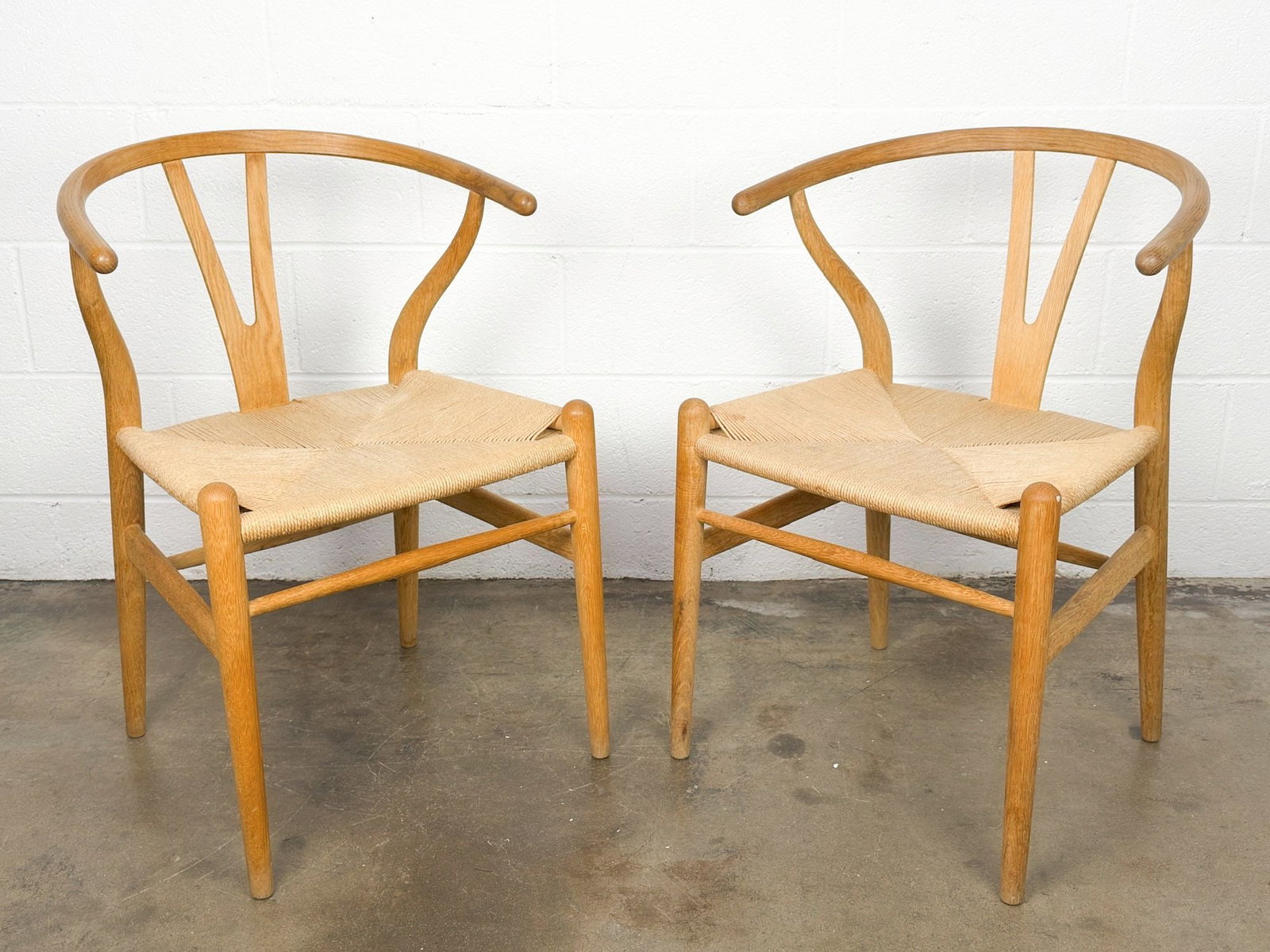Pair of Hans Wegner CH24 Wishbone Chairs w/ Serial Numbers (1 of 8)