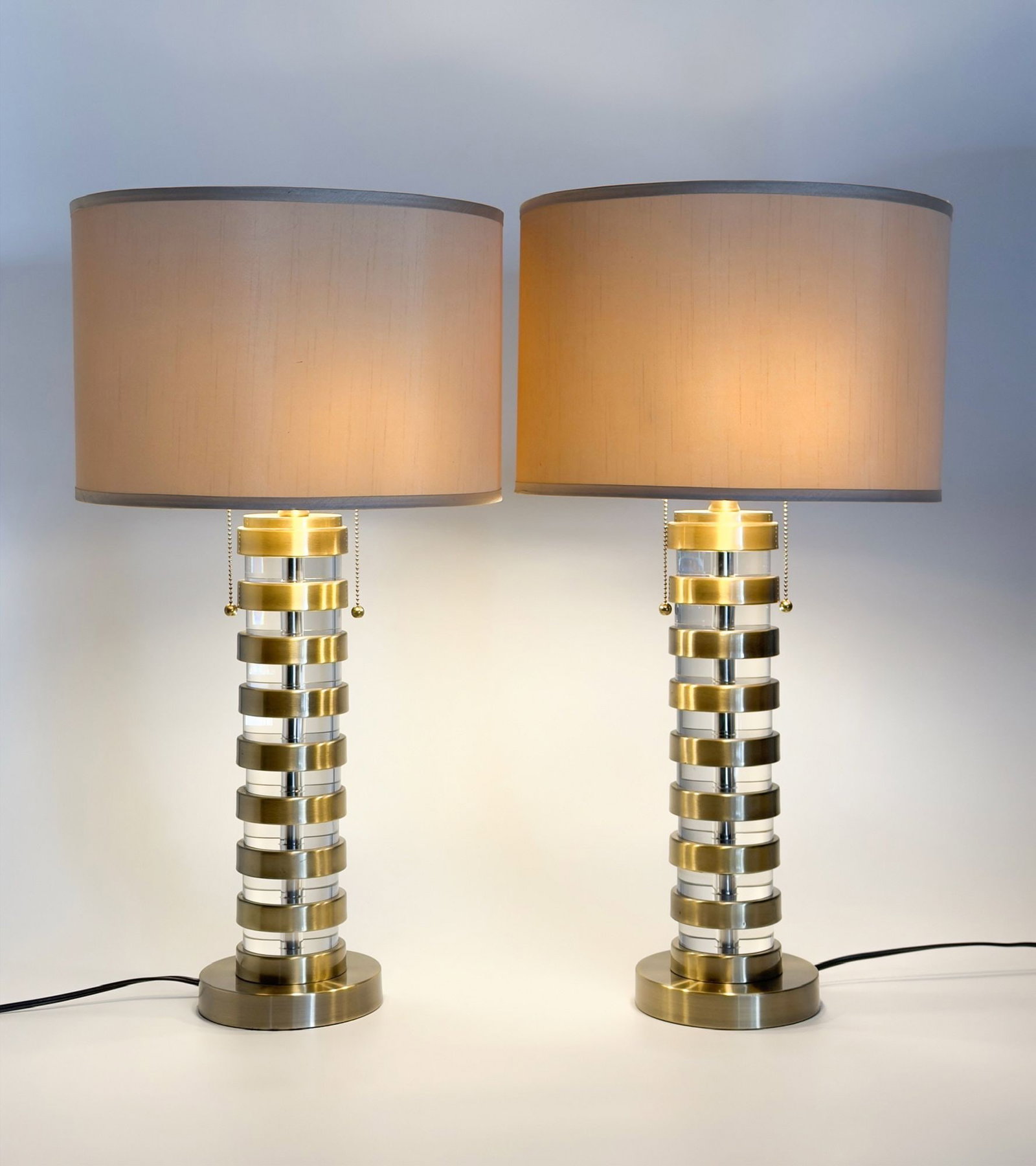 Pair of Vintage Metal and Acrylic Table Lamps (1 of 4)