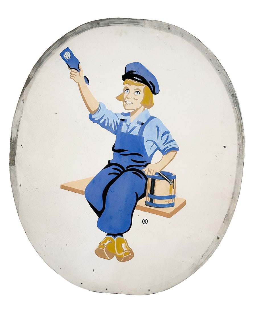 Lot of 3 Vintage Hand Painted Metal Signs Dutch Boy and Weatherfighter Advertisement (1 of 10)