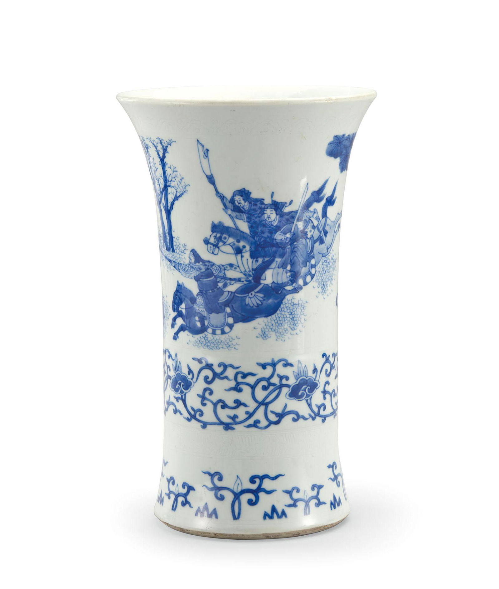 A Blue and White 'Dao Ma Dan' Vase, Qing Dynasty (1 of 1)