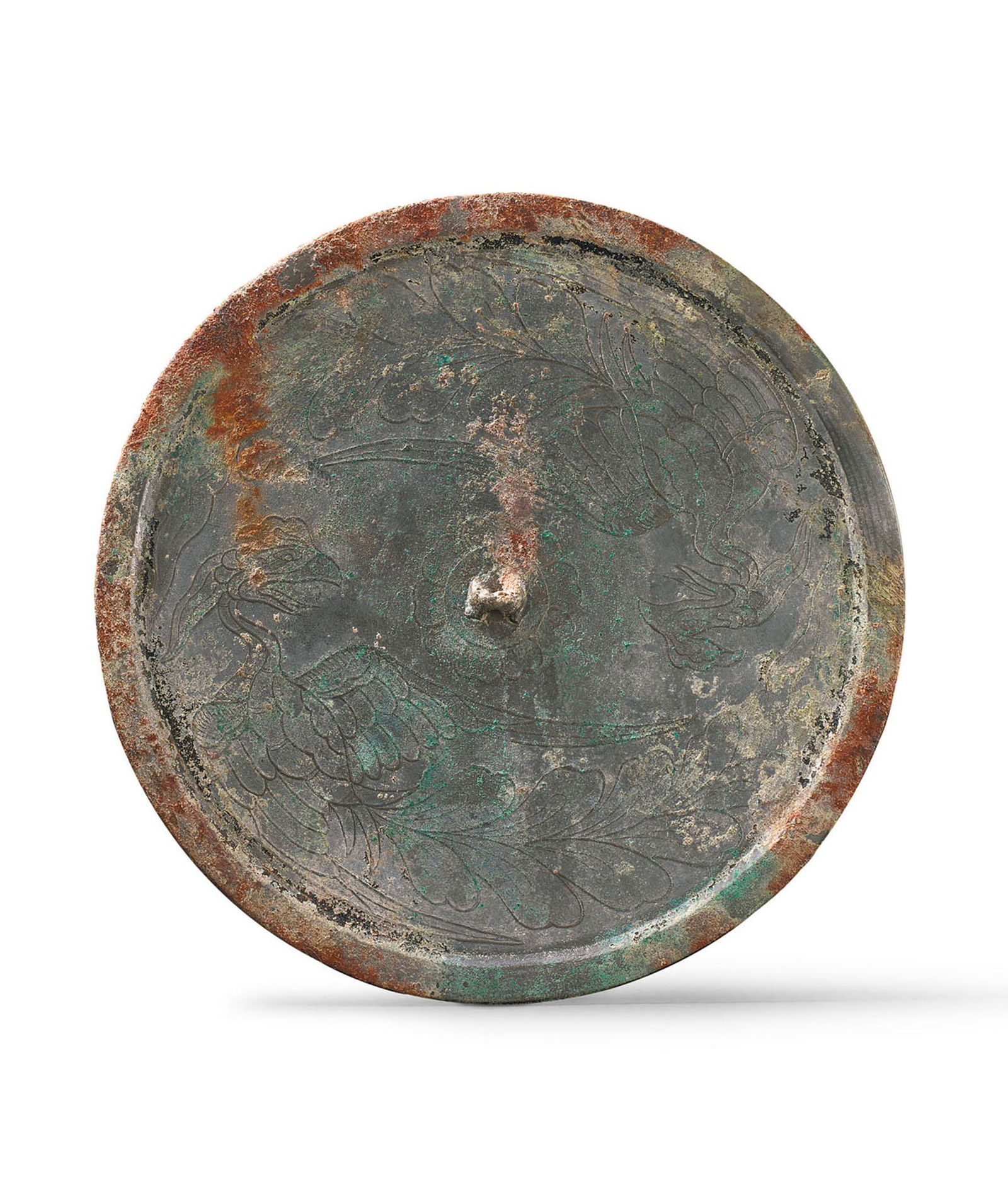 A Bronze 'Phoenix' Mirror Coated With Lacquer, Liao Dynasty (1 of 1)
