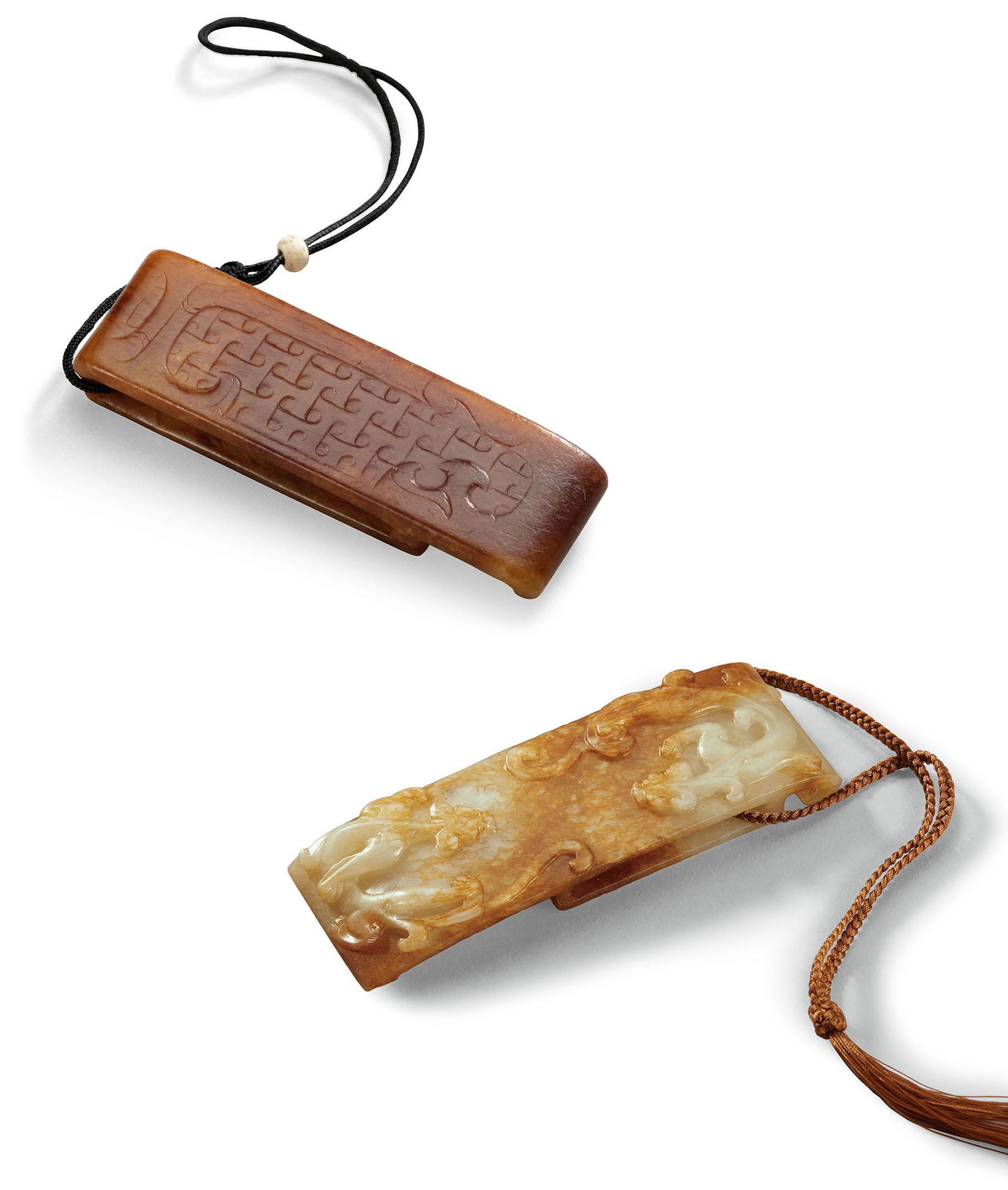 A Jade Sword Ornament and A White Jade Sword Ornament, Qing Dynasty (1 of 1)