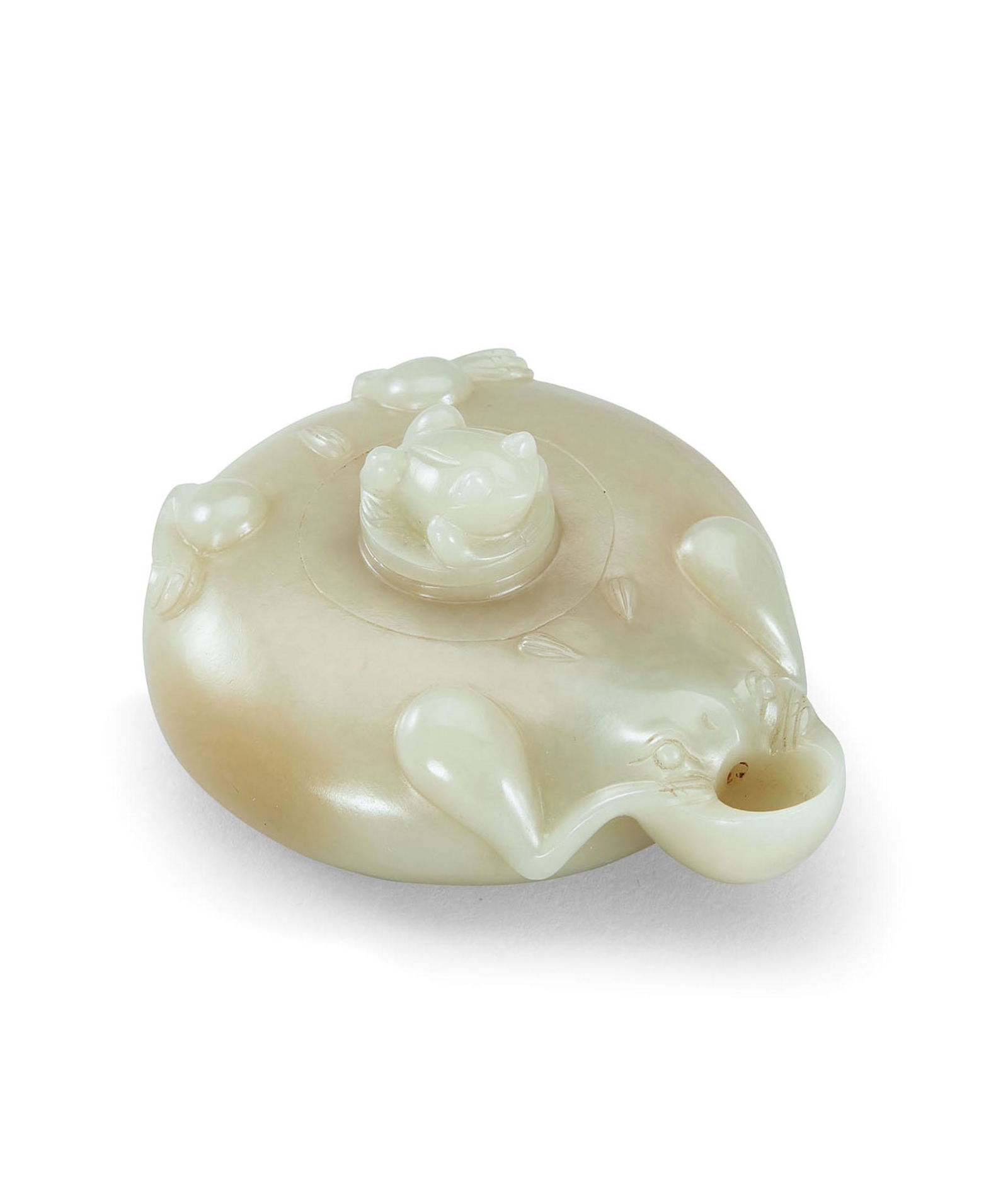 A Pale Celadon Jade Frog-Shaped Water Dropper, Qing Dynasty (1 of 2)