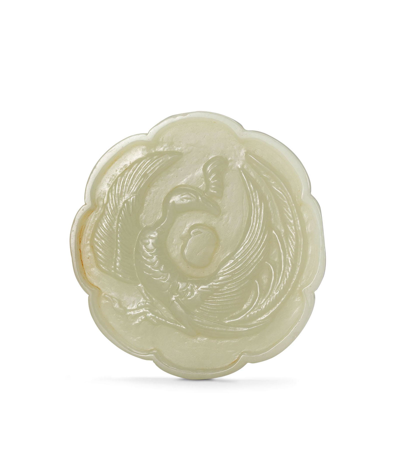 A White Jade 'Phoenix' Mirror, Qing Dynasty (1 of 1)