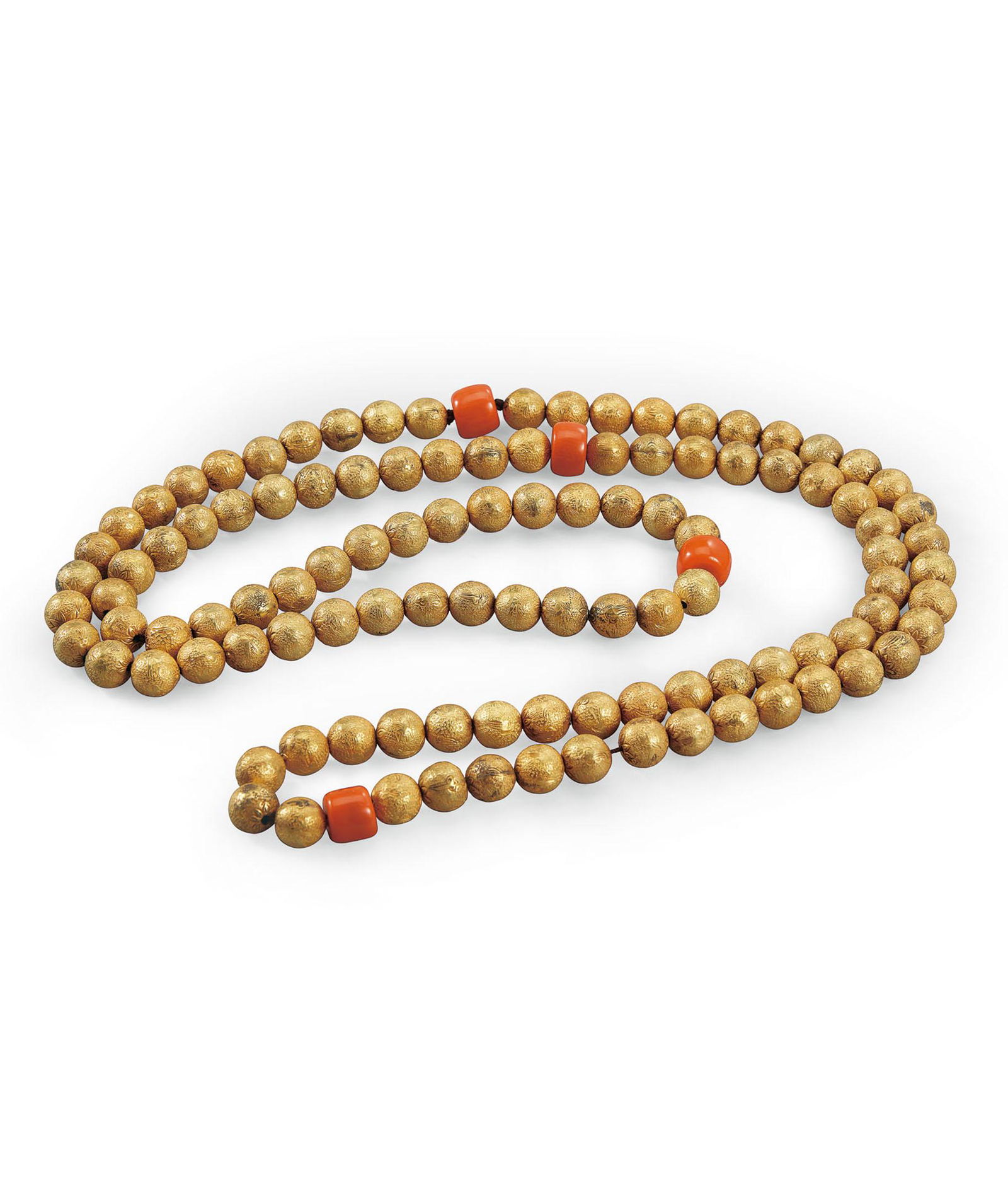 A String of 108 Gold Beads Necklace, Qing Dynasty (1 of 1)