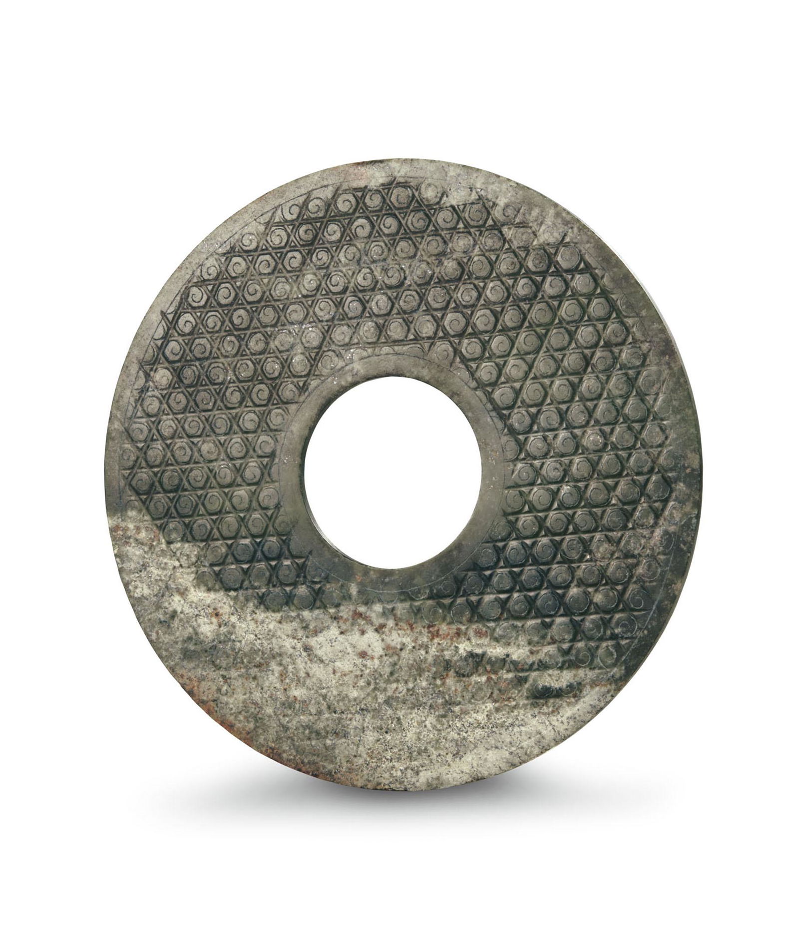 A Celadon Jade 'Bi' Disc, Han Dynasty (1 of 1)
