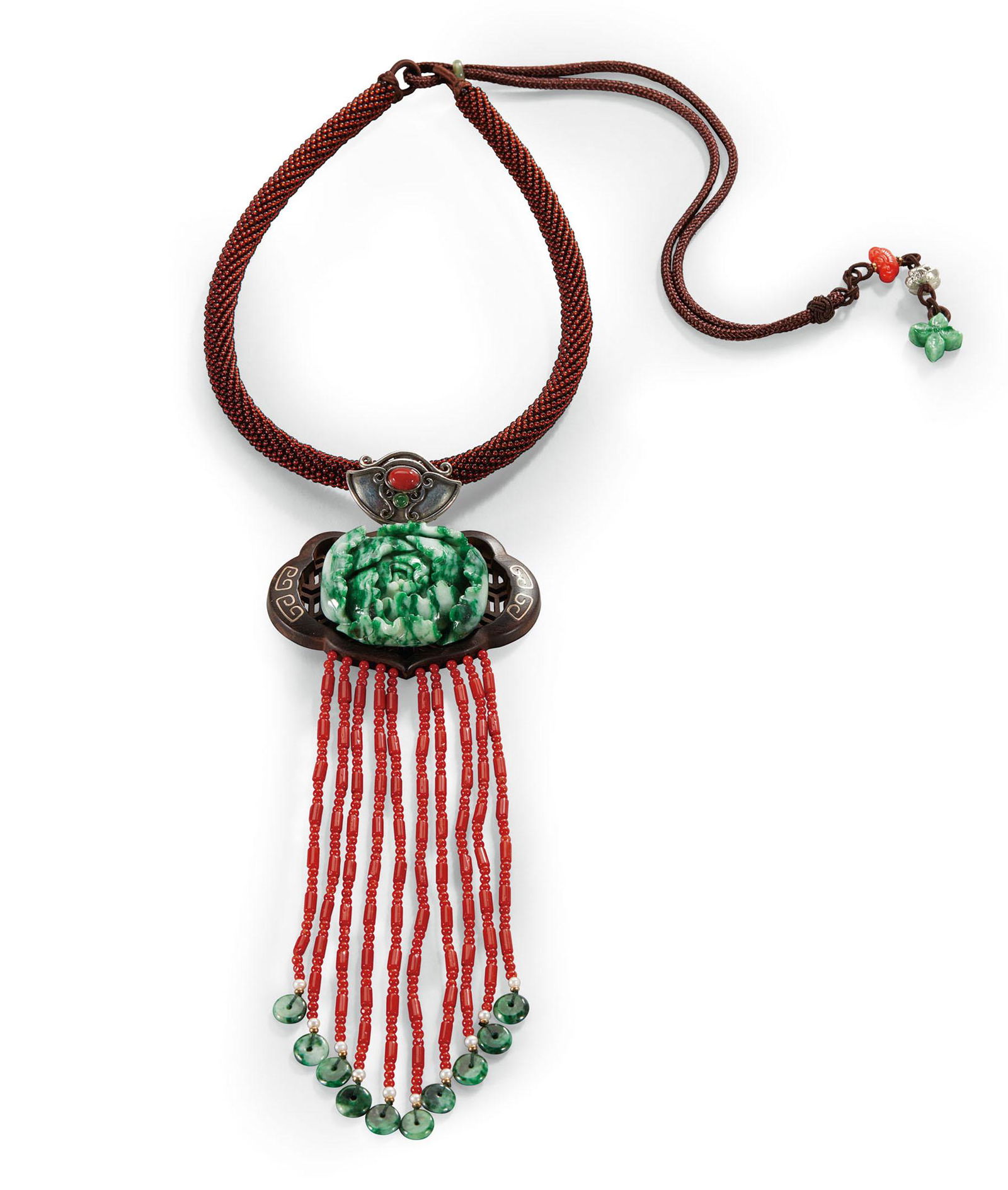 A Jadeite 'Rose' Pendant Necklace (1 of 1)