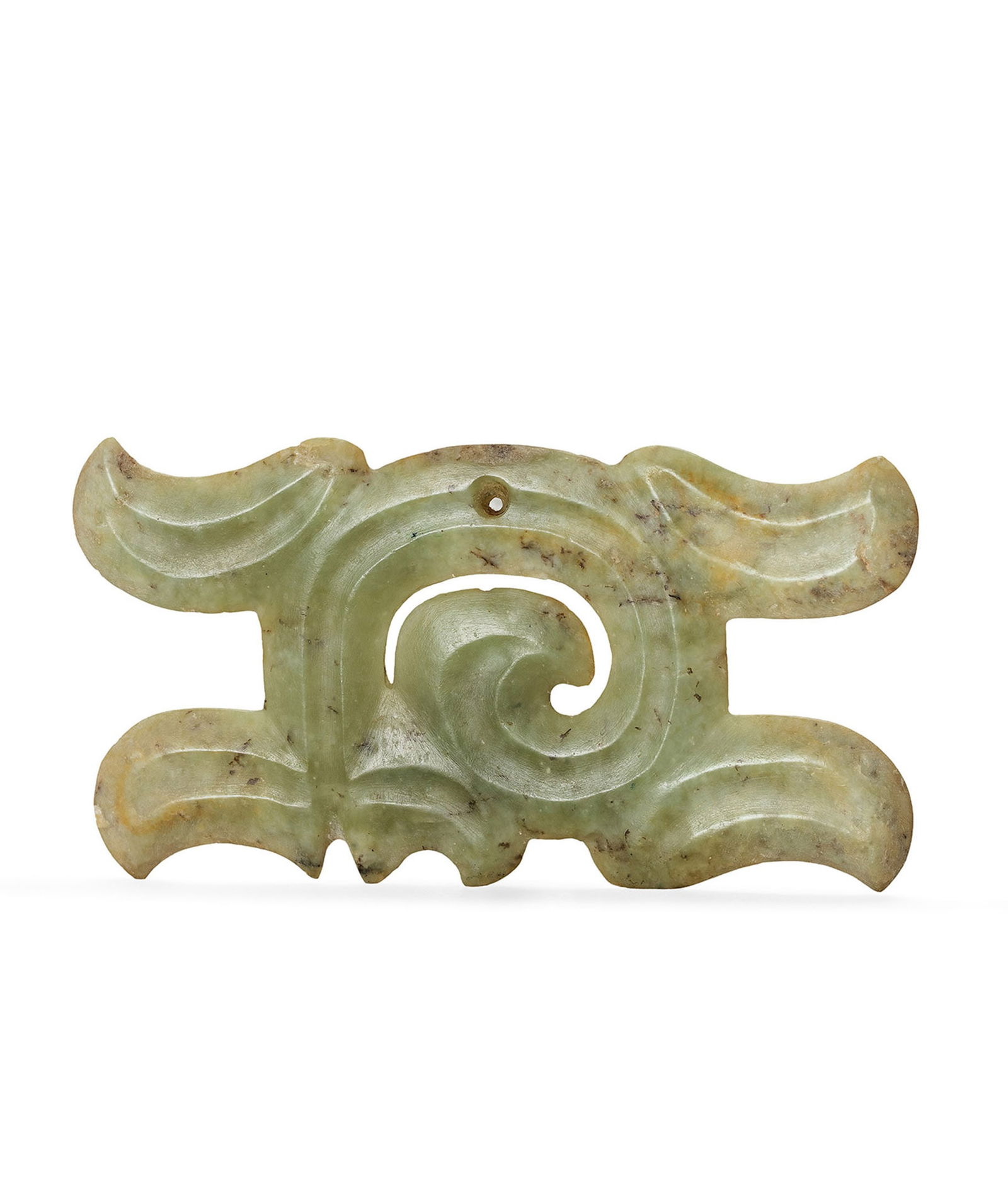 A Jade Cloud-Shaped Pendant, Qing Dynasty or Earlier (1 of 1)