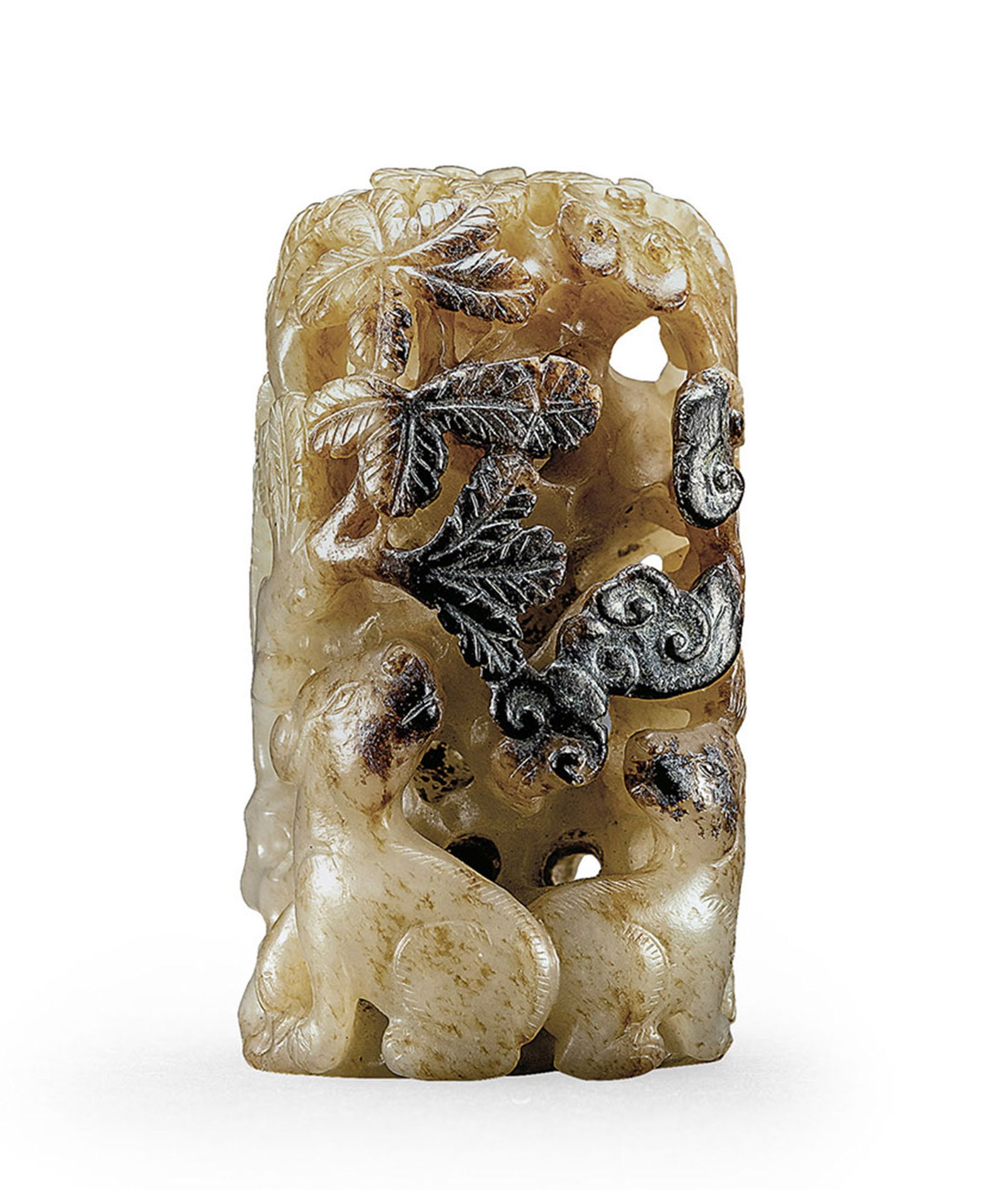 Pale Celadon and Russet Jade Mountain Boulder, Qing Dyn. (1 of 1)