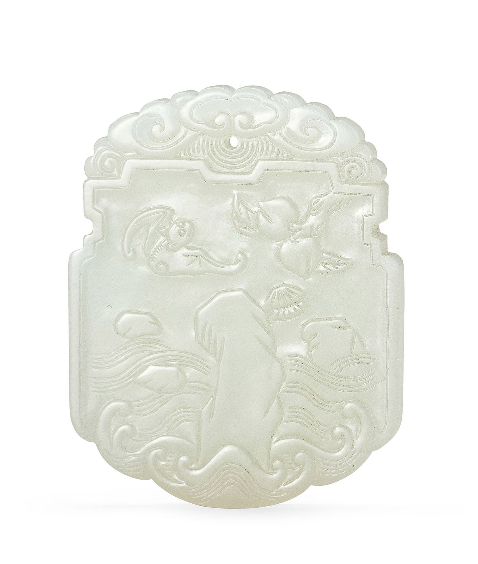 A White Jade 'Bat' Plaque, Qing Dynasty (1 of 1)