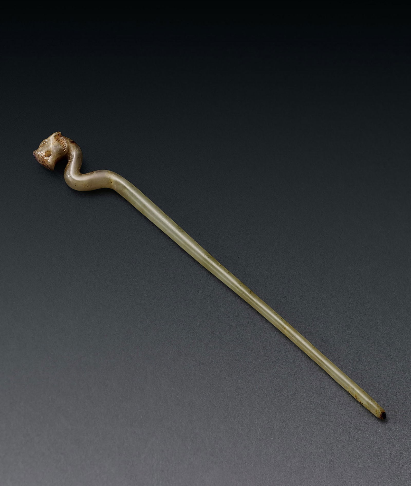 A White Jade 'Dragon' Hairpin, Qing Dynasty (1 of 1)