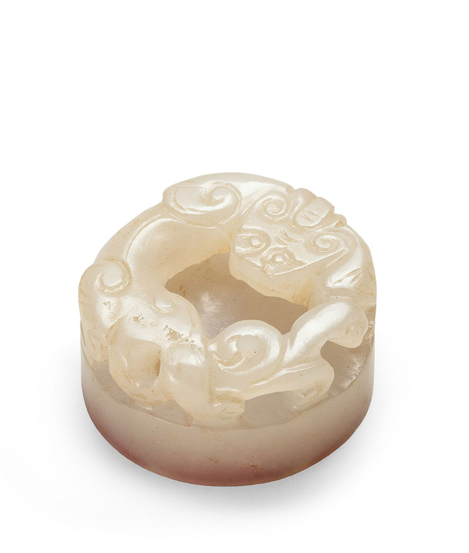 A White Jade 'Dragon' Seal, Qing Dynasty (1 of 2)