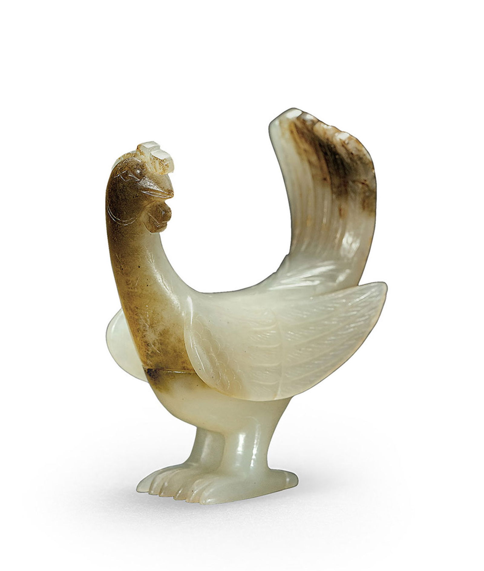 Pale Celadon Jade 'Rooster' Box and Cover, Qing Dyn. (1 of 1)