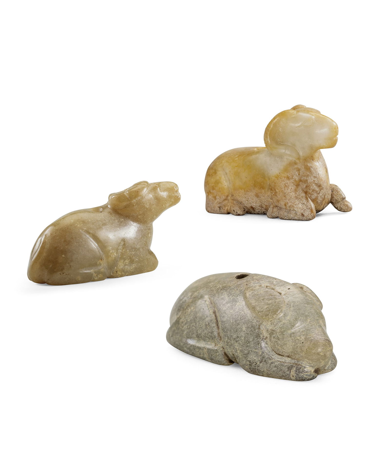 A Set of Three Jade Animals, Qing Dynasty (1 of 4)