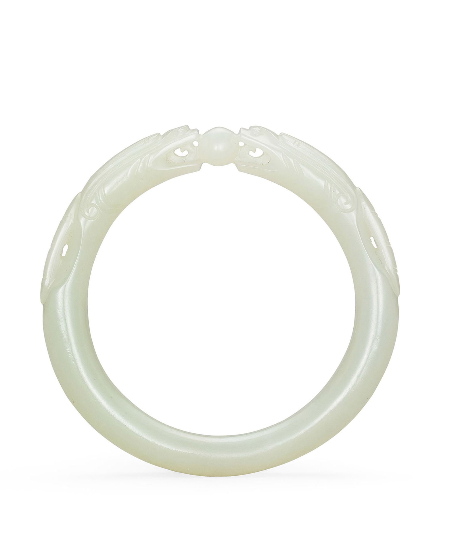 A White Jade 'Dragon' Bangle, Qing Dynasty (1 of 1)