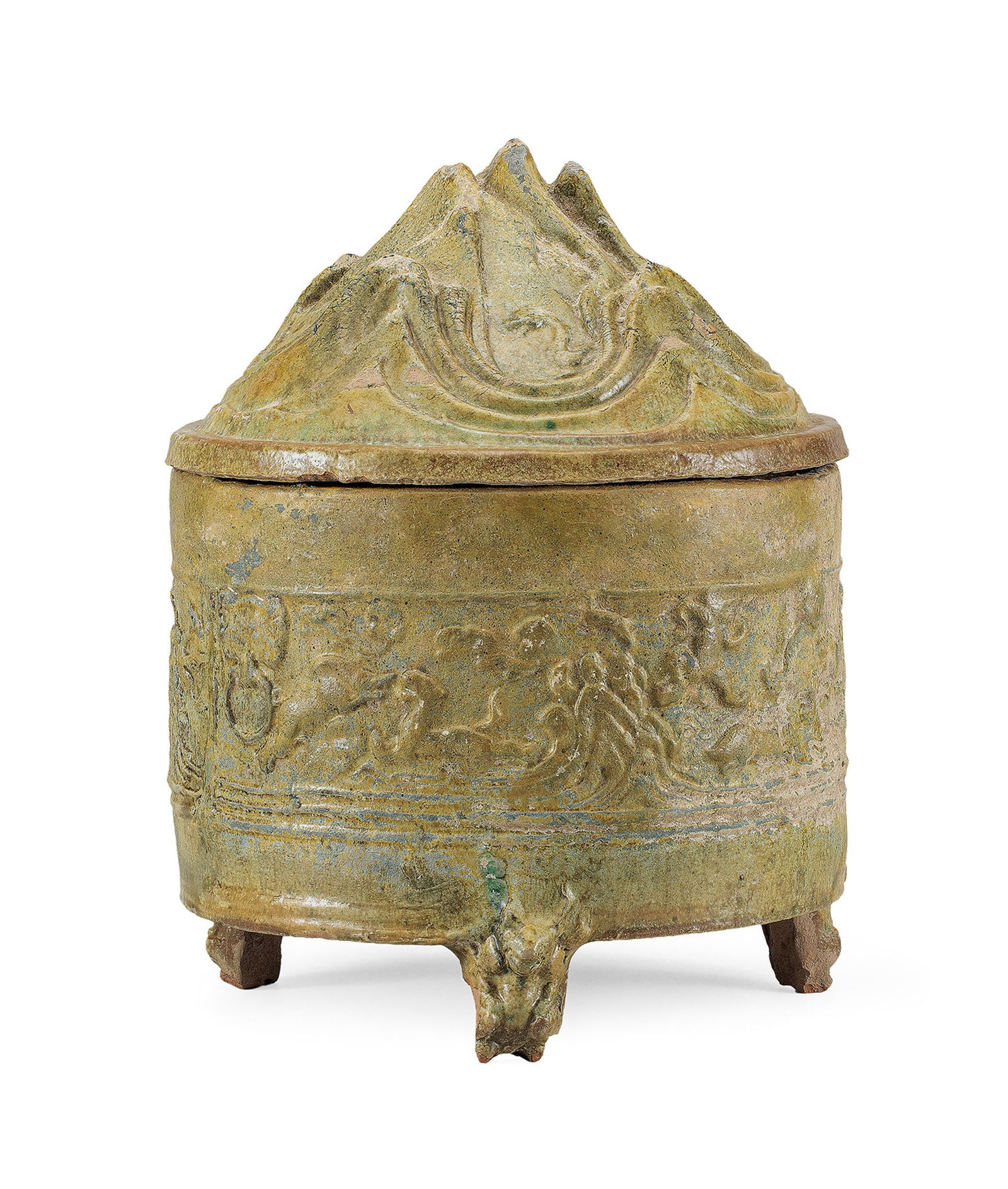 Green-Glazed 'Auspicious Beast' Boshan Censer, Han Dyn. (1 of 1)