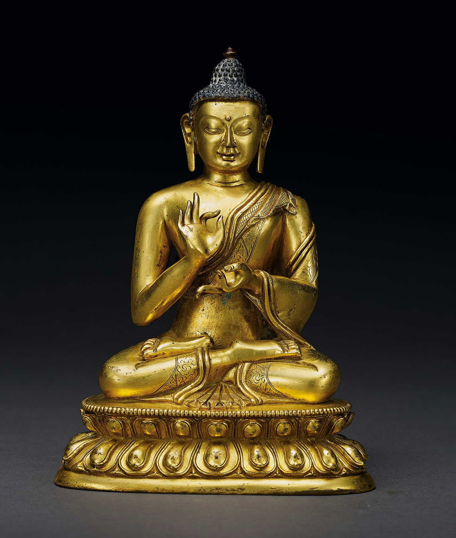 A Gilt-Bronze Figure of Sakyamuni, Qing Dynasty (1 of 1)