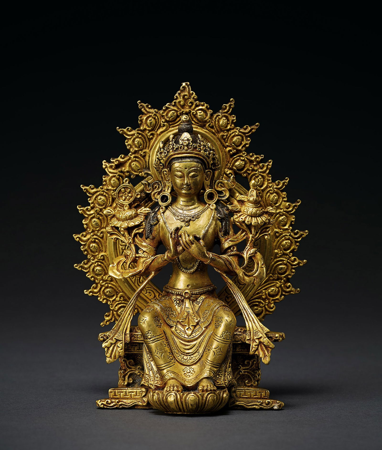 A Gilt-Bronze Figure of Mile Buddha, Qing Dynasty (1 of 1)