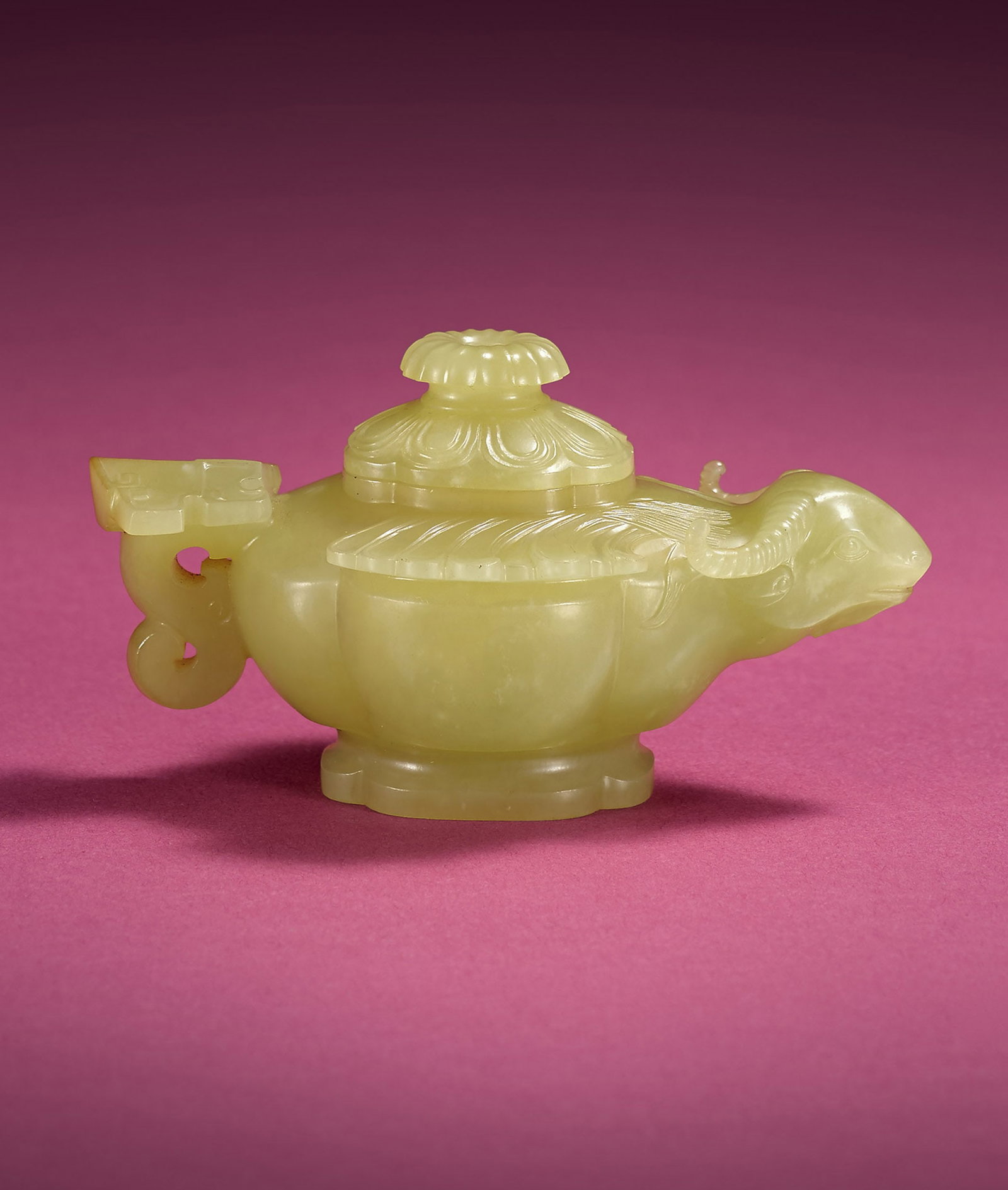 Yellow Jade 'Goat' Water Dropper, Qing Dynasty (1 of 3)