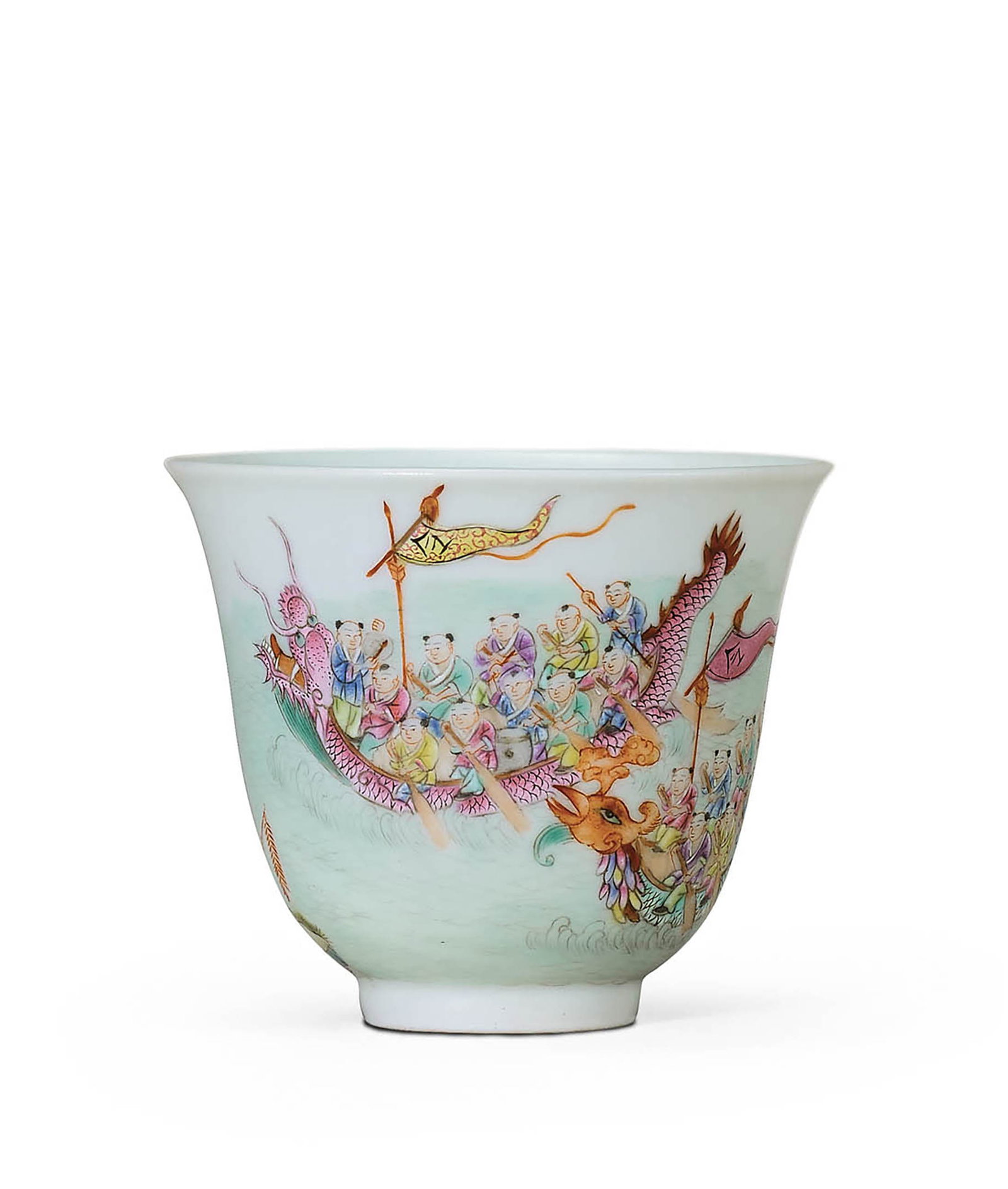 Famille-Rose 'Dragon Boat' Cup, Daoguang M&P (1 of 2)