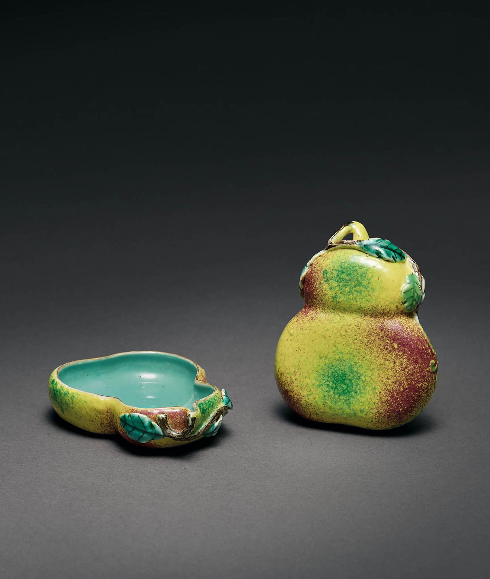 Pair of Famille-Rose Gourd Brush Washers, Qing (1 of 2)
