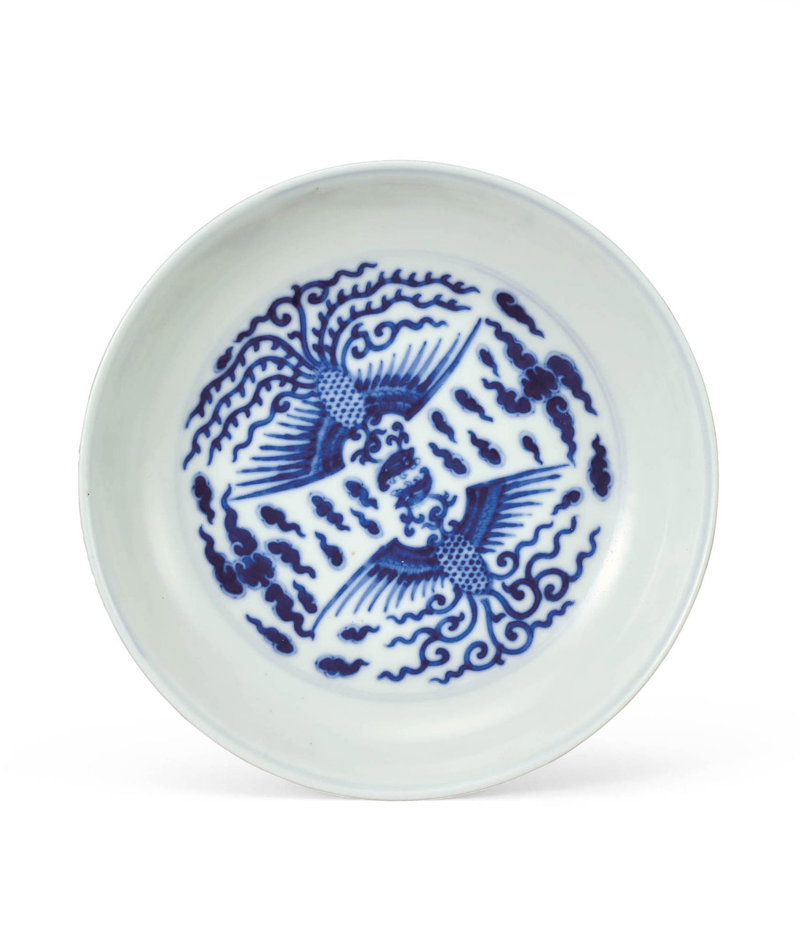 Blue & White 'Phoenix' Dish, Guangxu M&P (1 of 2)