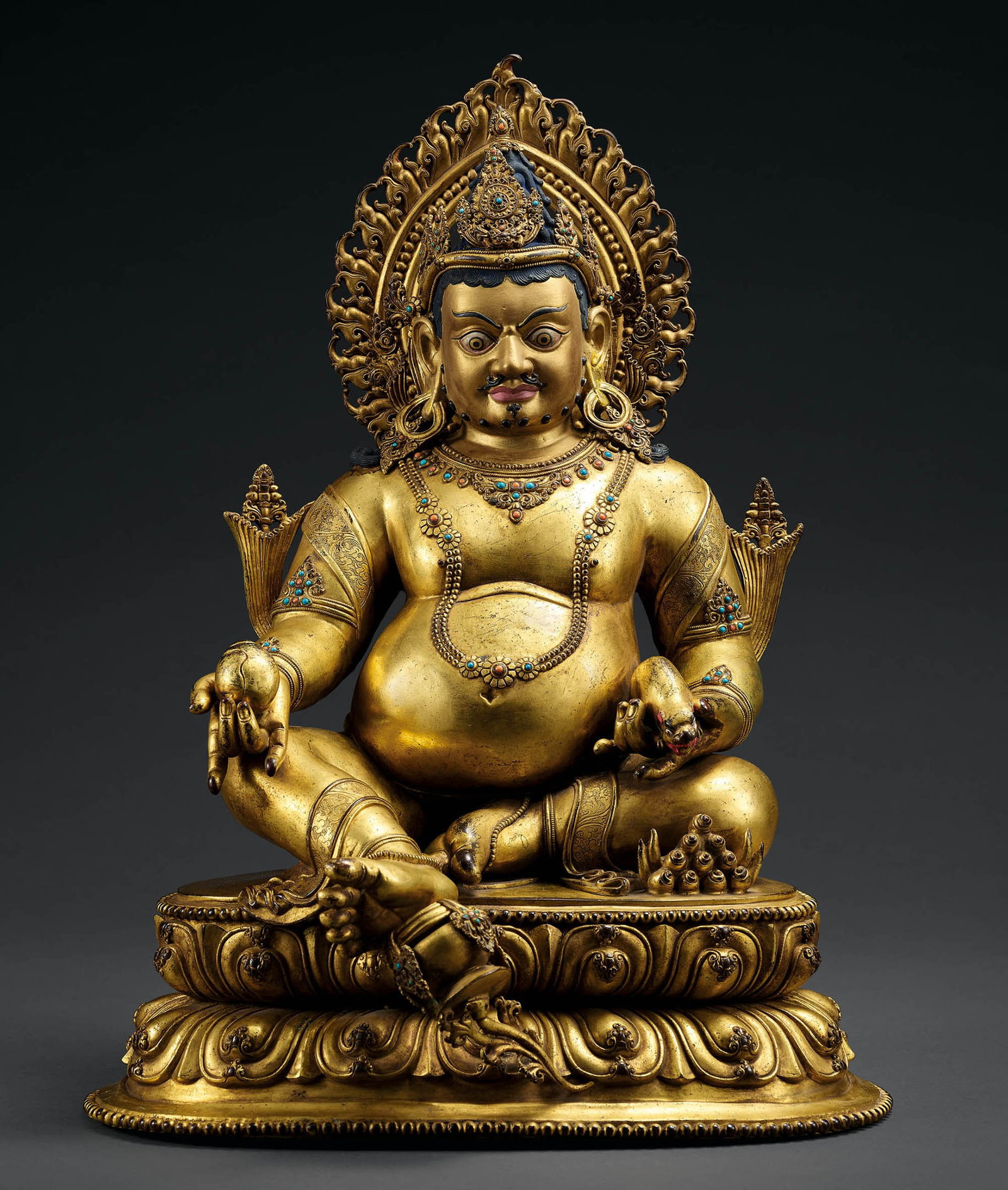 Large Gilt-Bronze Figure of Jambhala, Qing Dynasty (1 of 5)