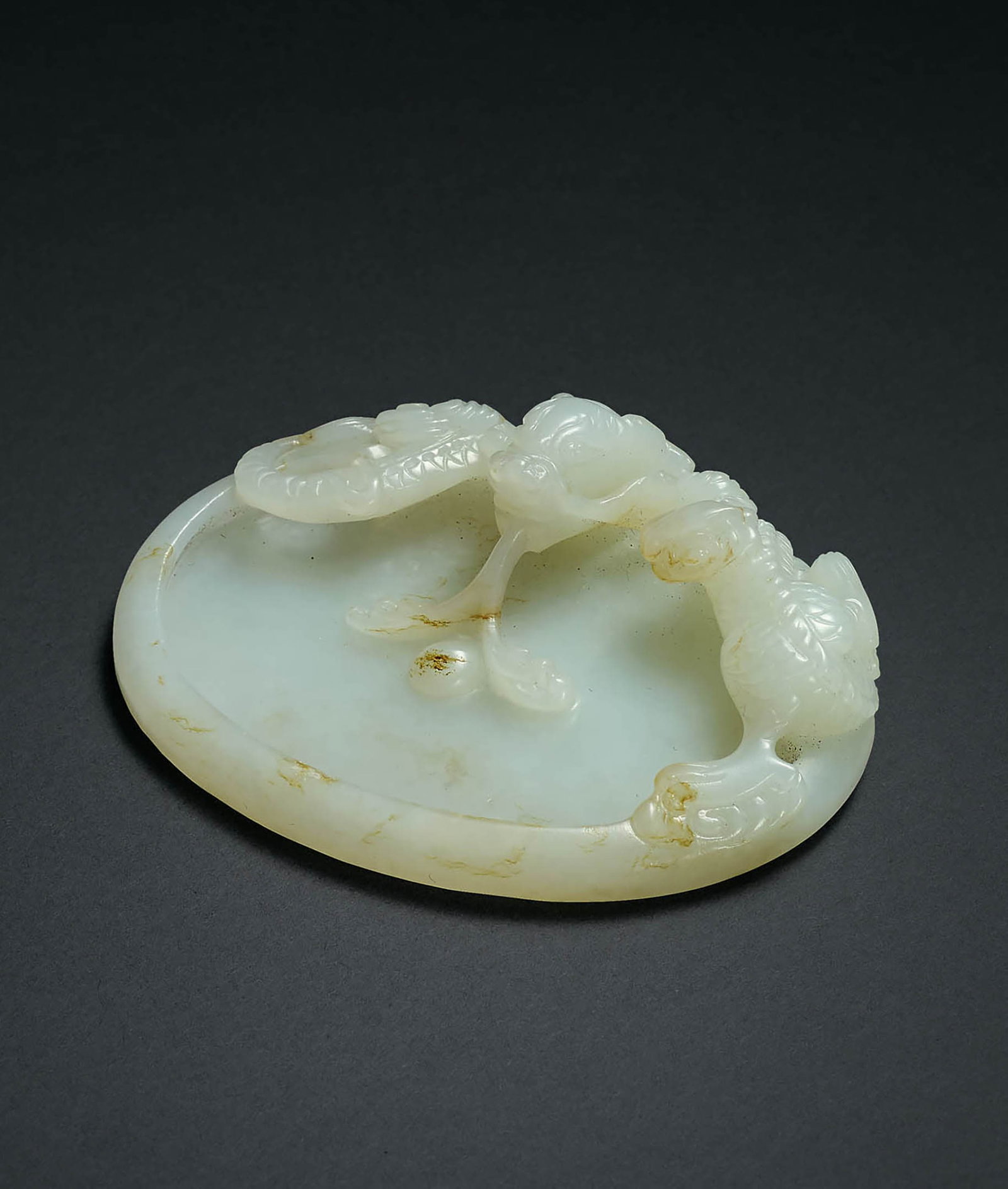 White Jade 'Dragon' Oval Brush Lick, Qing Dynasty (1 of 1)
