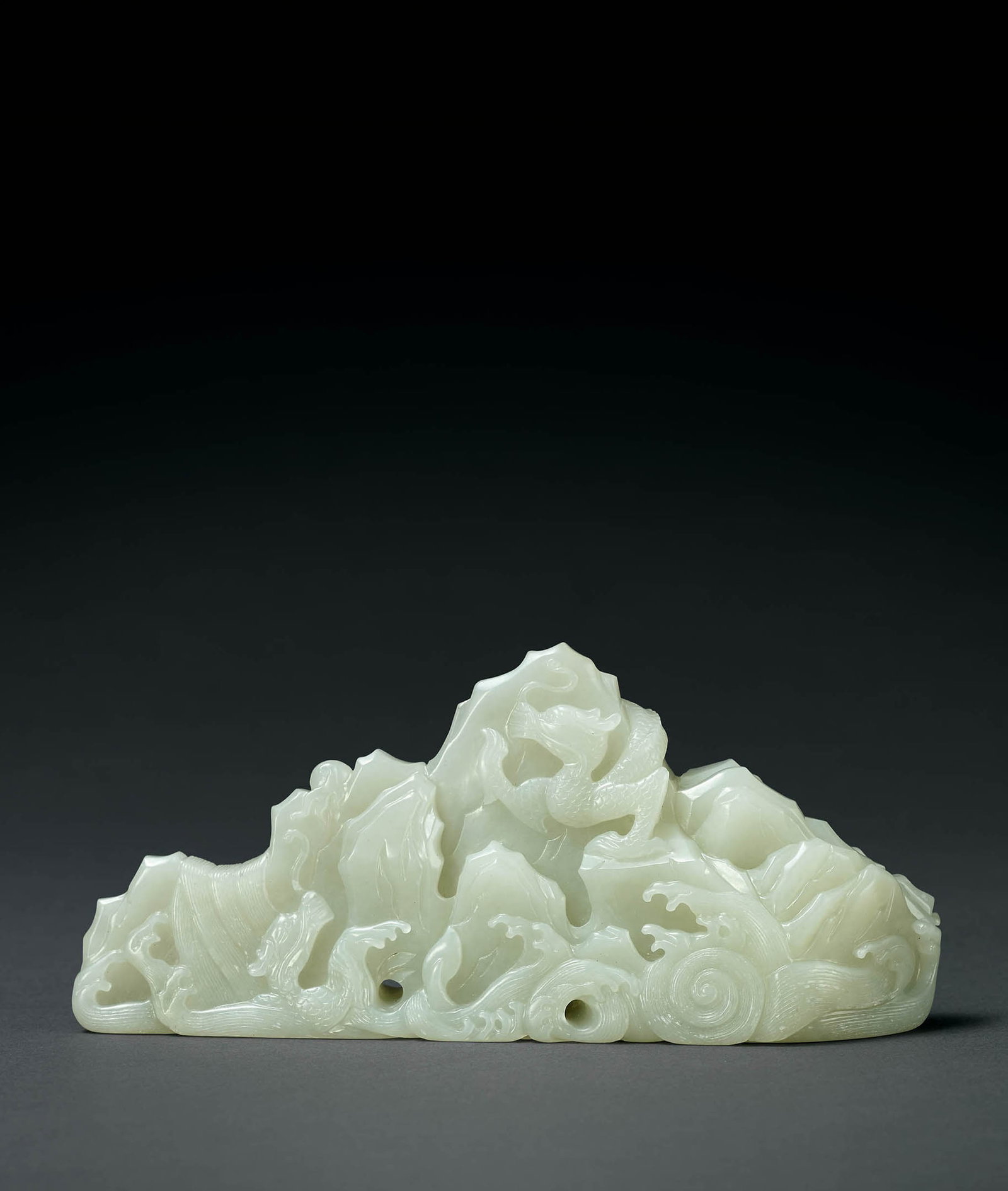 White Jade 'Dragon' Brushrest, Qing Dynasty (1 of 1)