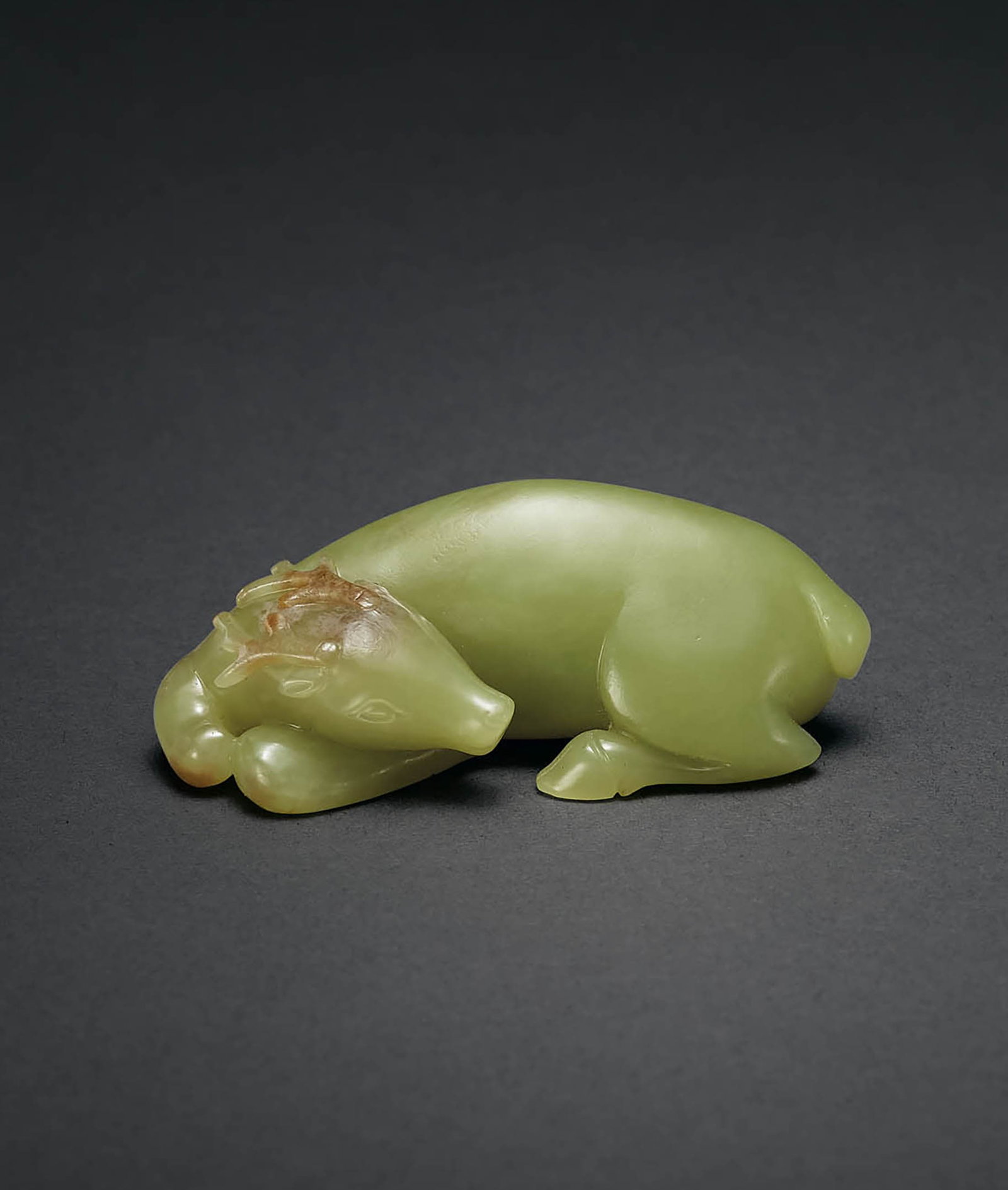 Yellow Jade Recumbent Deer, 18th C (1 of 1)