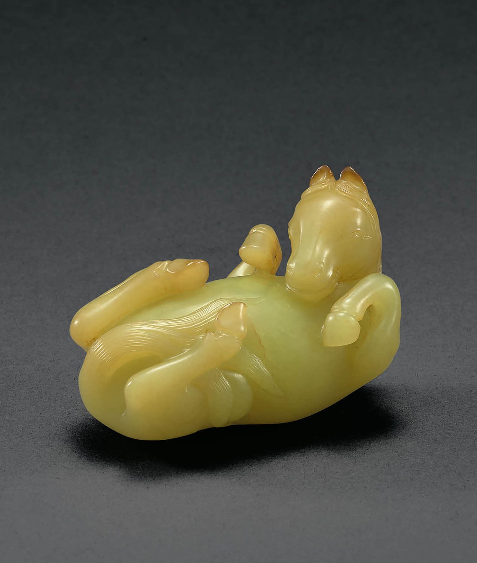 Yellow Jade Rolling Horse, 18th C (1 of 2)