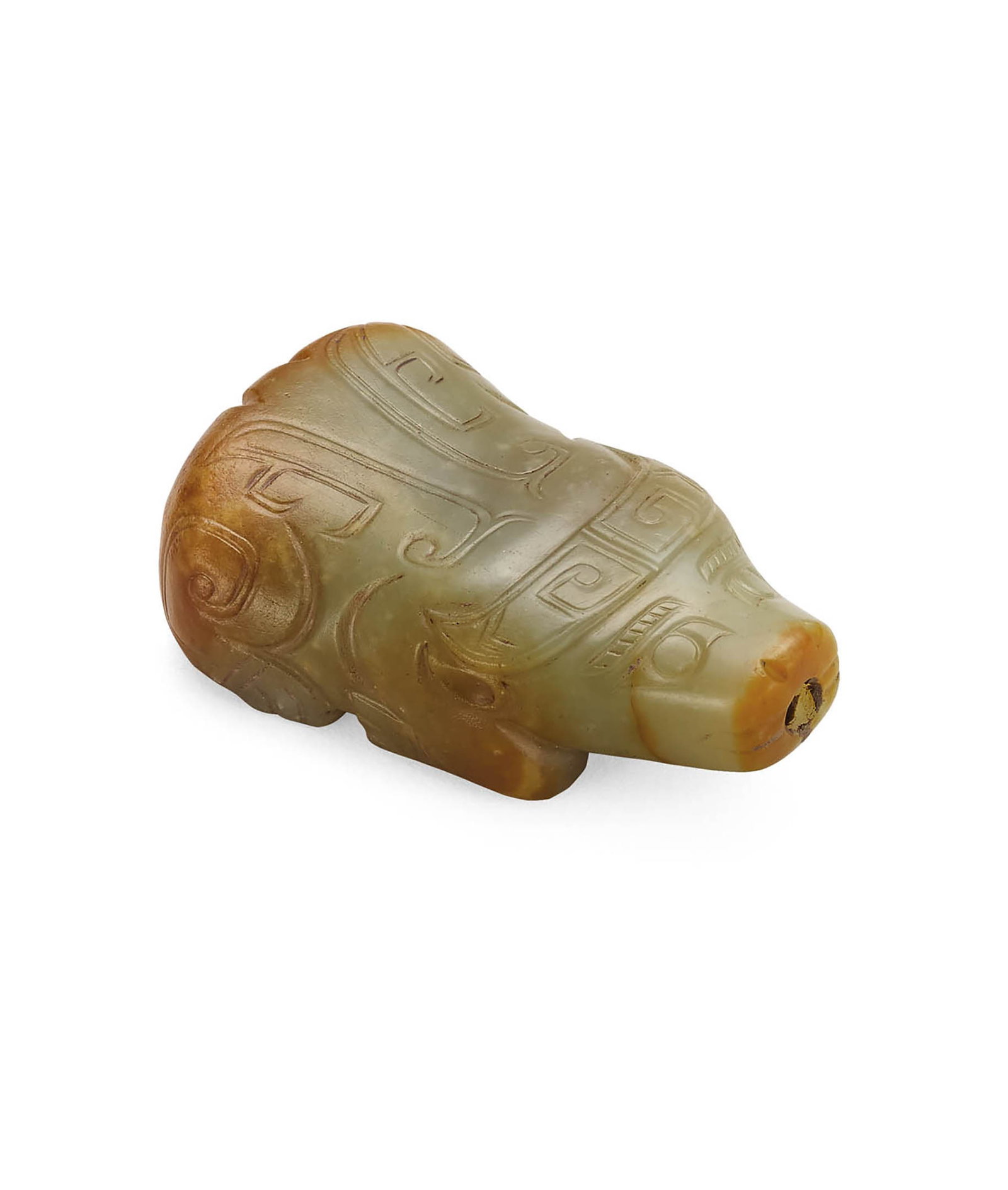 Celadon Jade Buffalo, Qing Dynasty or Earlier (1 of 1)
