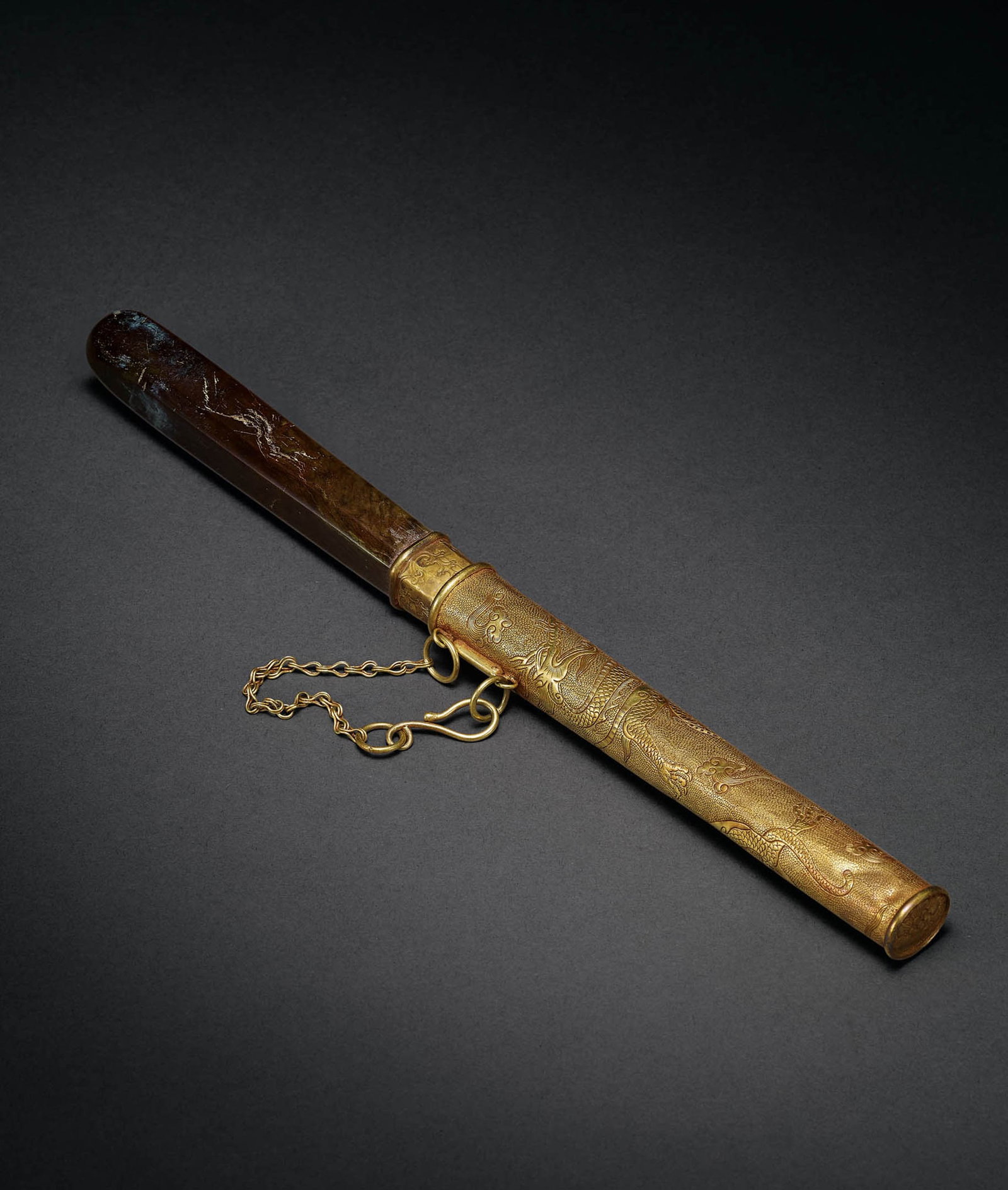 Gilt-Bronze 'Dragon' Knife, Liao Dynasty (1 of 3)