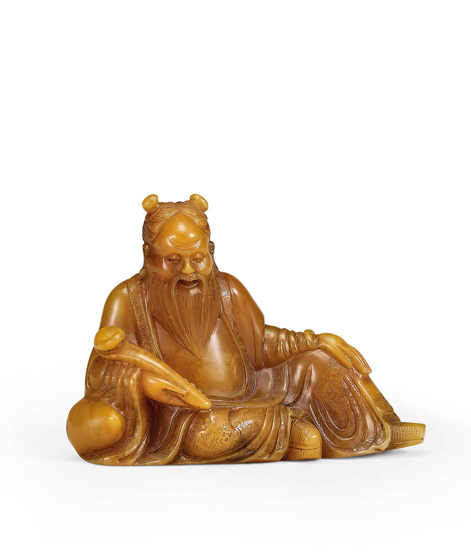 Chinese Carved Soapstone Figure of a Scholar, 19th C (1 of 1)