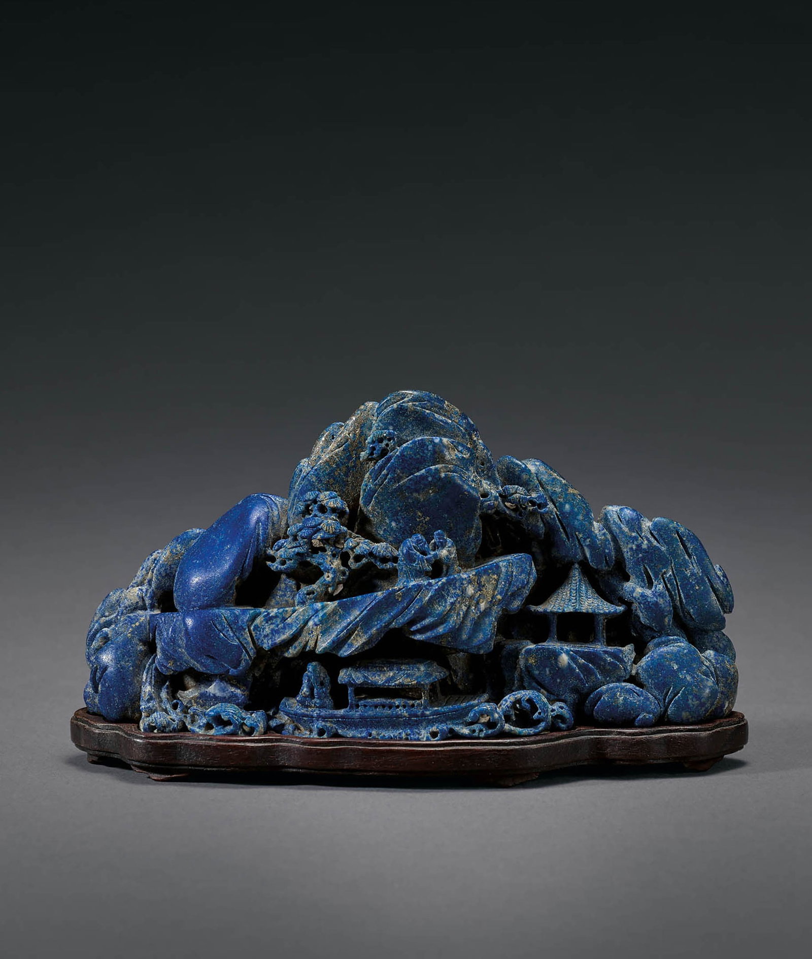 Lapis Lazuli 'Pavilions' Mountain Boulder, 18th C (1 of 3)