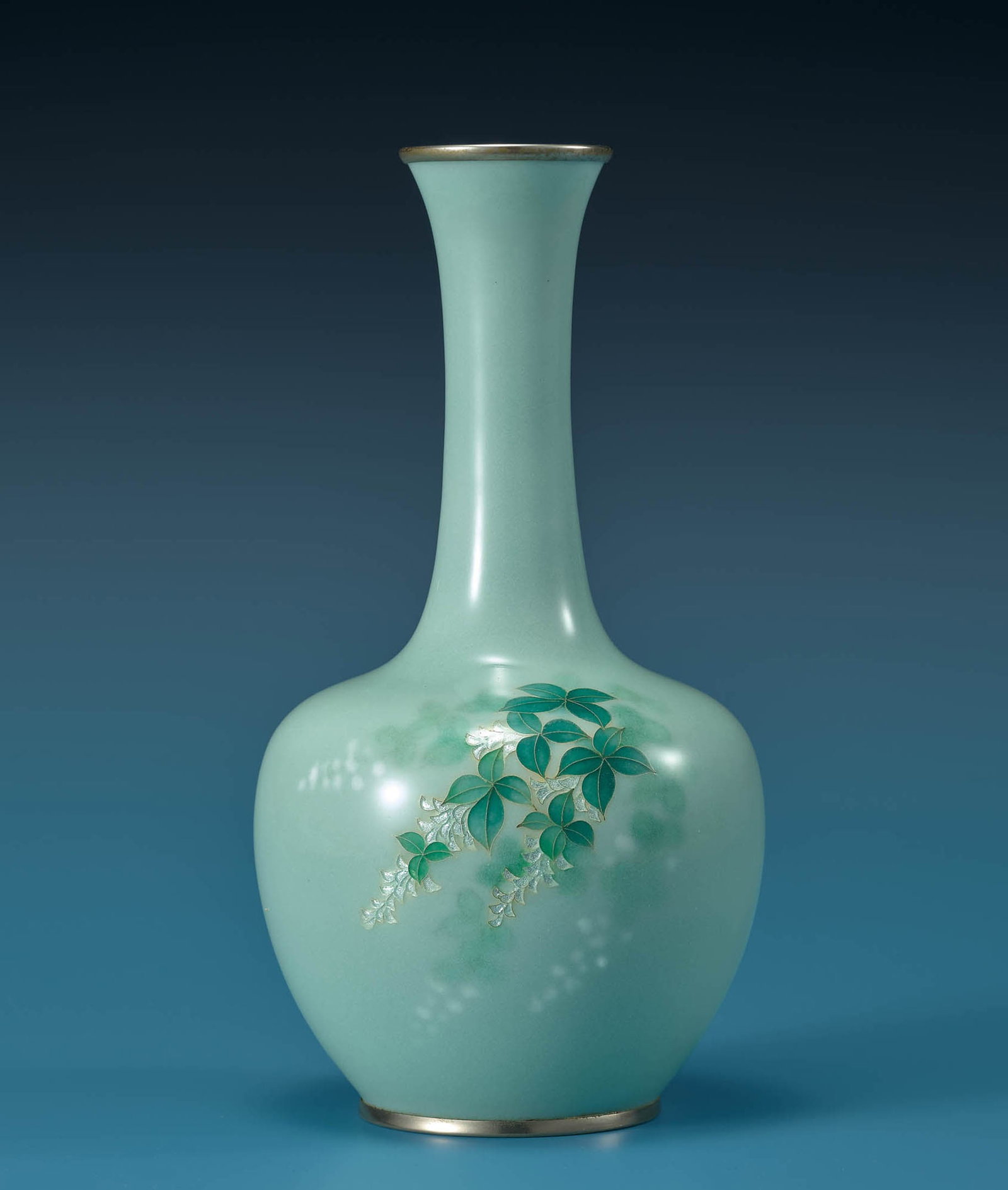 Tamura Yukio Ginbari 'Wisteria' Vase, Showa Period (1 of 2)