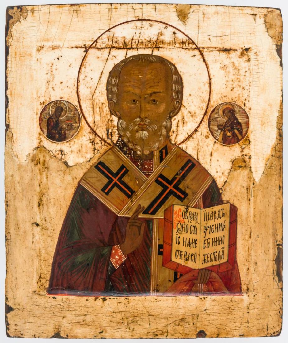 St. Nicholas, Russian icon, 19th c.: St. Nicholas, Russian icon, 19th c., 31,5 x 26,5 cm