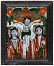 ROMANIAN REVERSE GLASS PAINTED ICON SHOWING THE