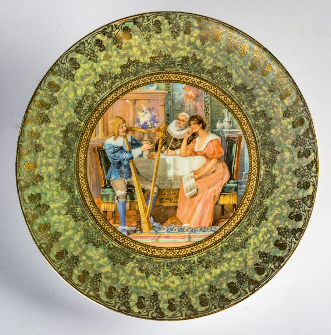 A PORCELAIN PLATE WITH MUSICAL SCENE (1 of 2)