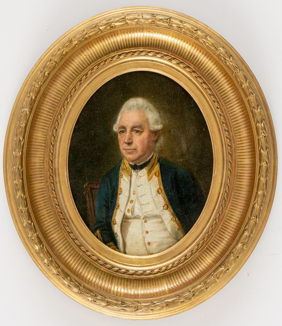 Gilbert STUART (1755-1828), attributed to: Gilbert STUART (1755-1828), attributed to Admiral Moore Oil on canvas, unsigned 29.5 x 24.5 cm, frame: 46 x 40 cm